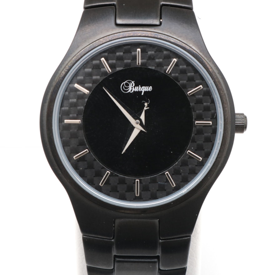 Burque Black Stainless Steel Wristwatch