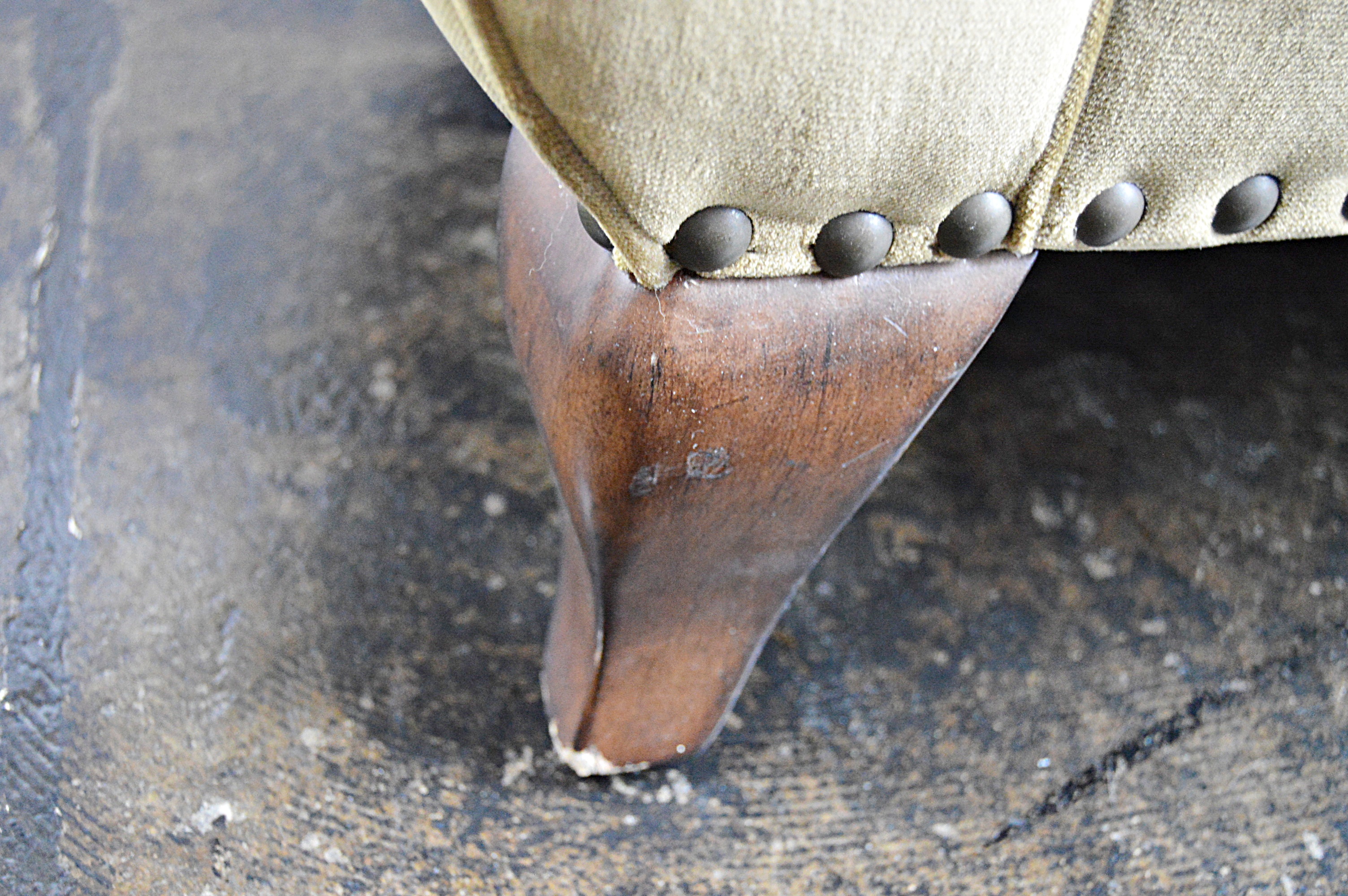 Ralph Lauren Olive Velvet Tufted Back Sofa