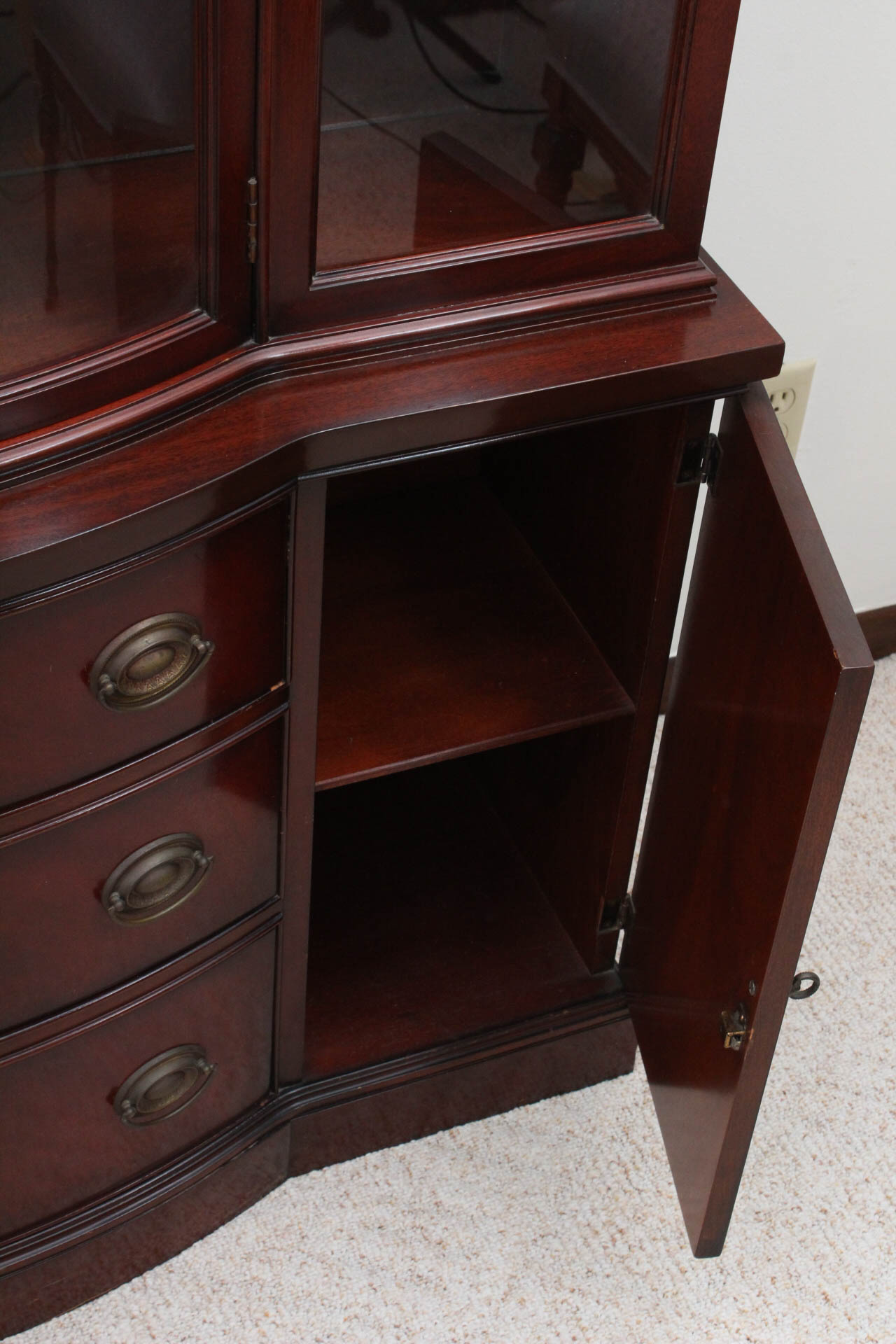 Vintage Mahogany China Cabinet by Drexel