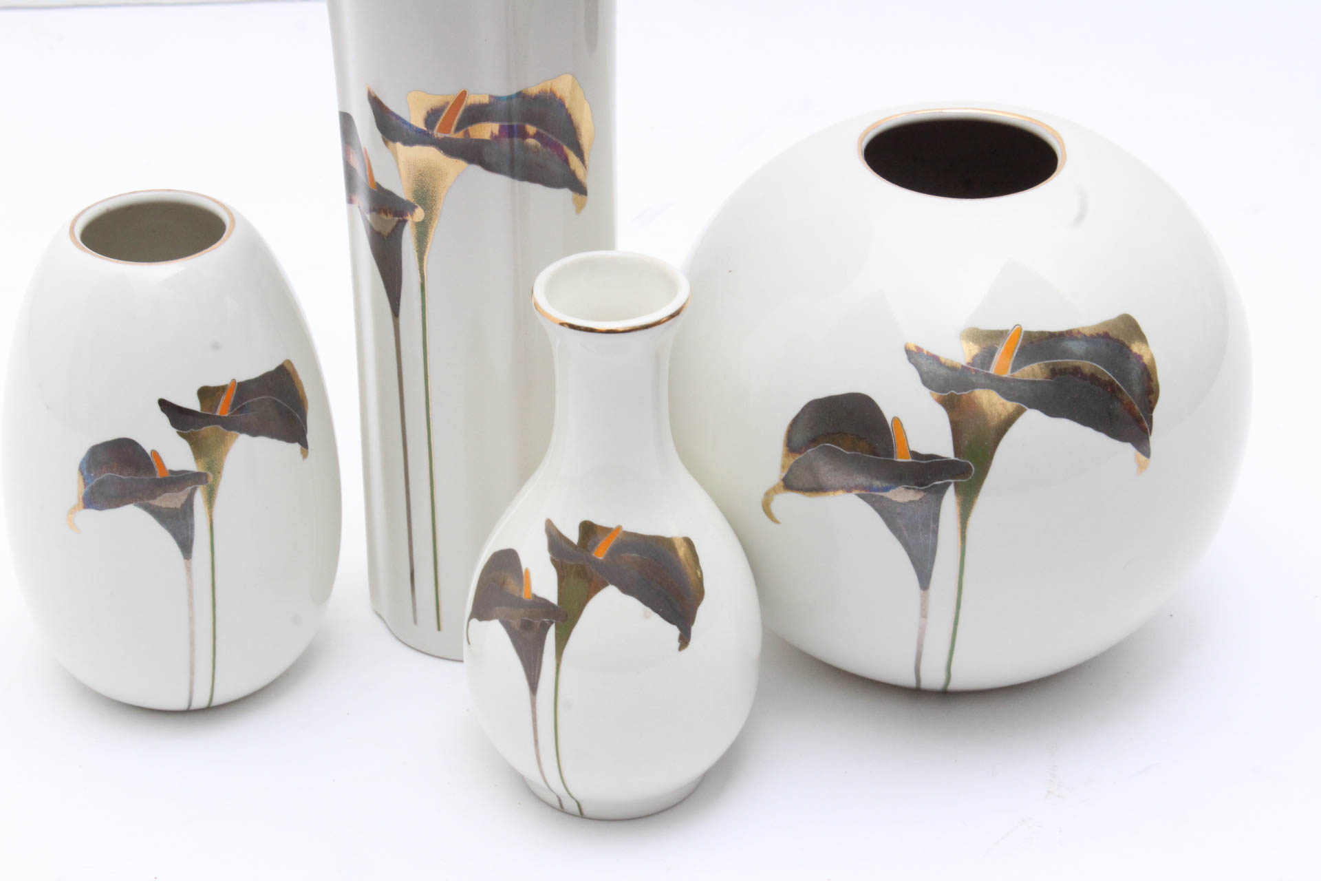 Vintage Otagiri Calla Lily Vase Set