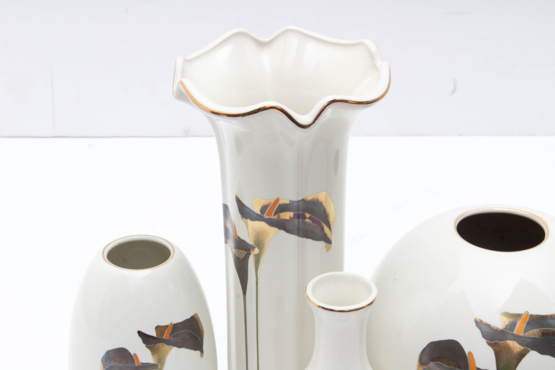 Vintage Otagiri Calla Lily Vase Set