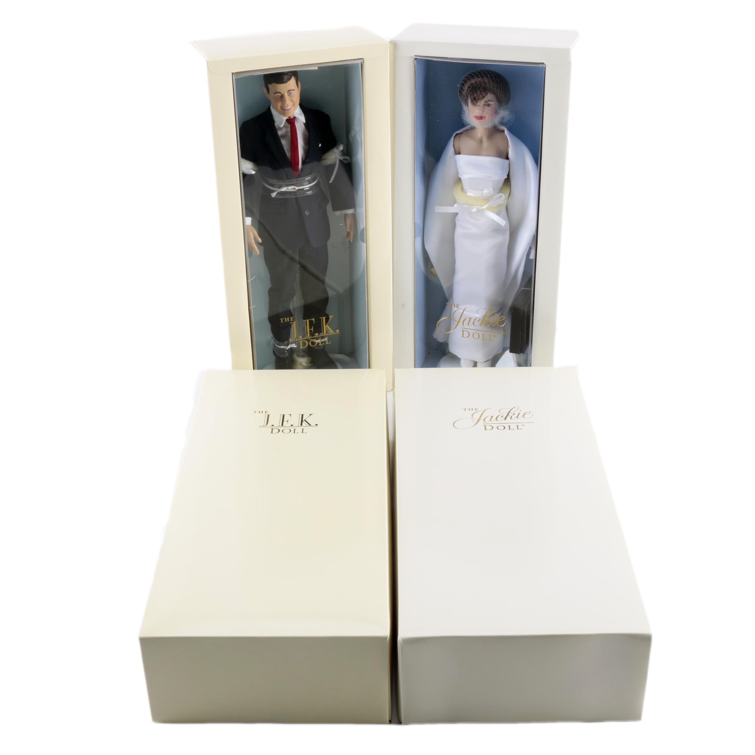 Franklin Mint "J.F.K." and "Jackie" Porcelain Dolls