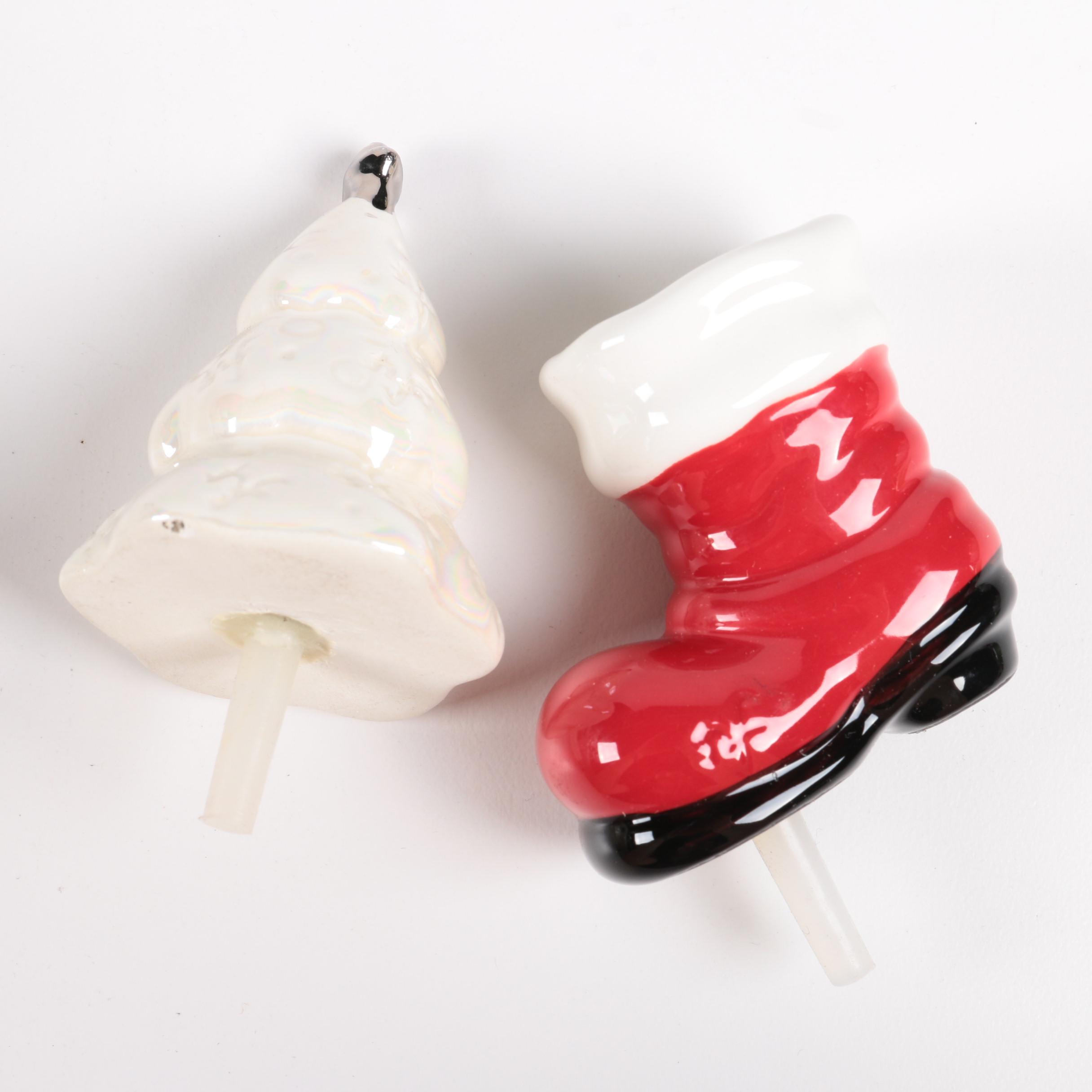 Nora Fleming Plate with Serving Dish, and Topper Figures