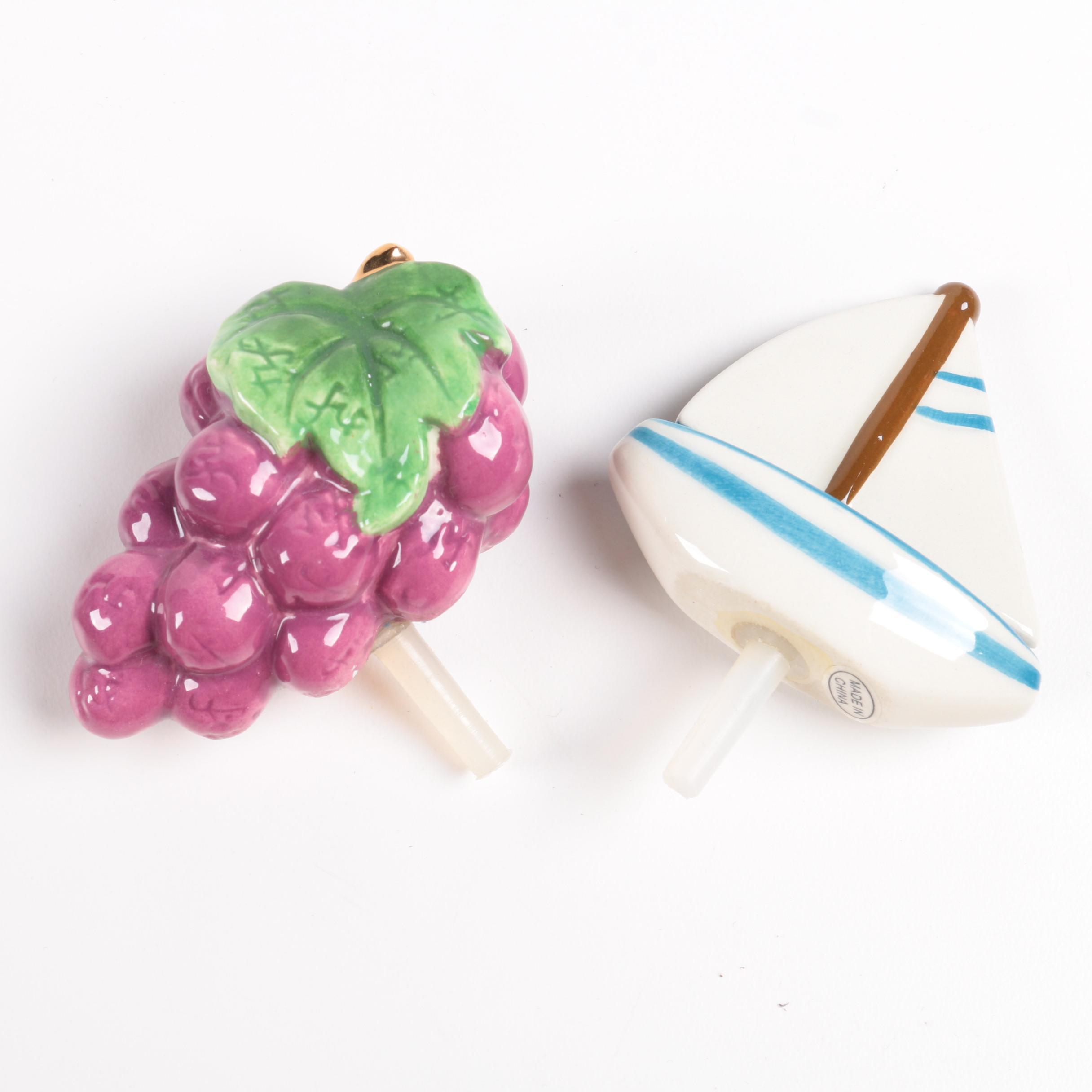 Nora Fleming Plate with Serving Dish, and Topper Figures