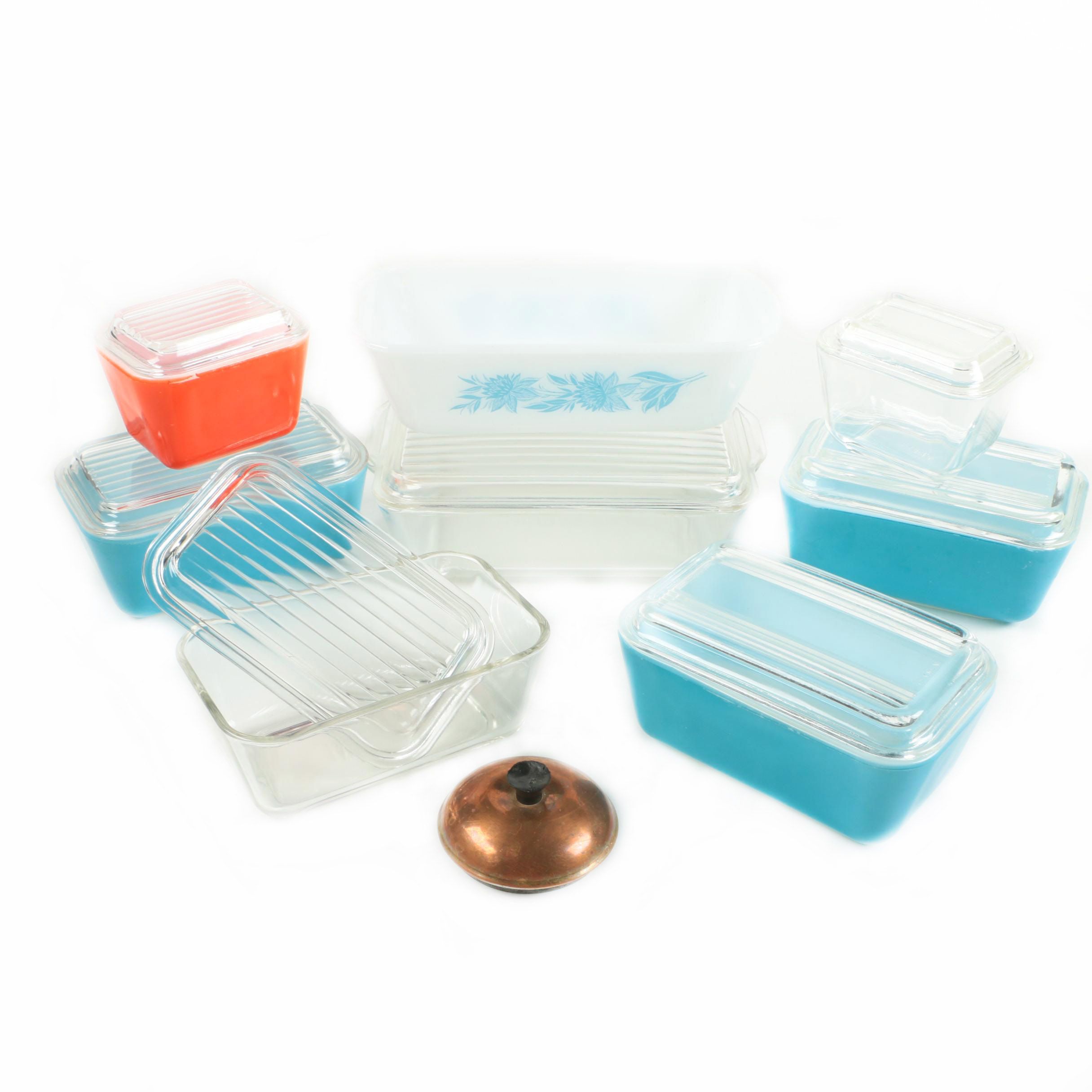 Vintage Glass Refrigerator Boxes Including Pyrex