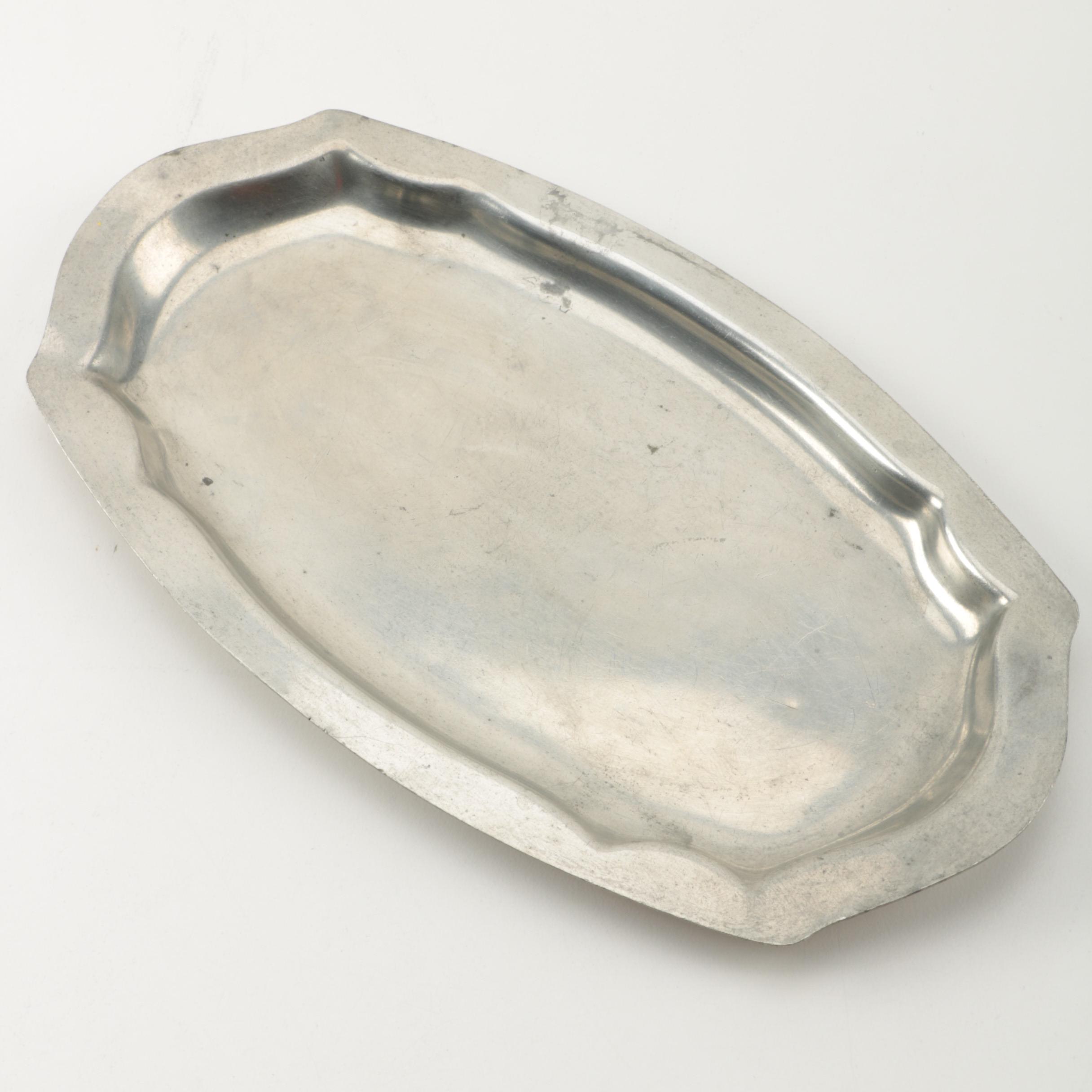 Bolivian Pewter Tea Service with Colonial Pewter Creamer and Sugar Bowl