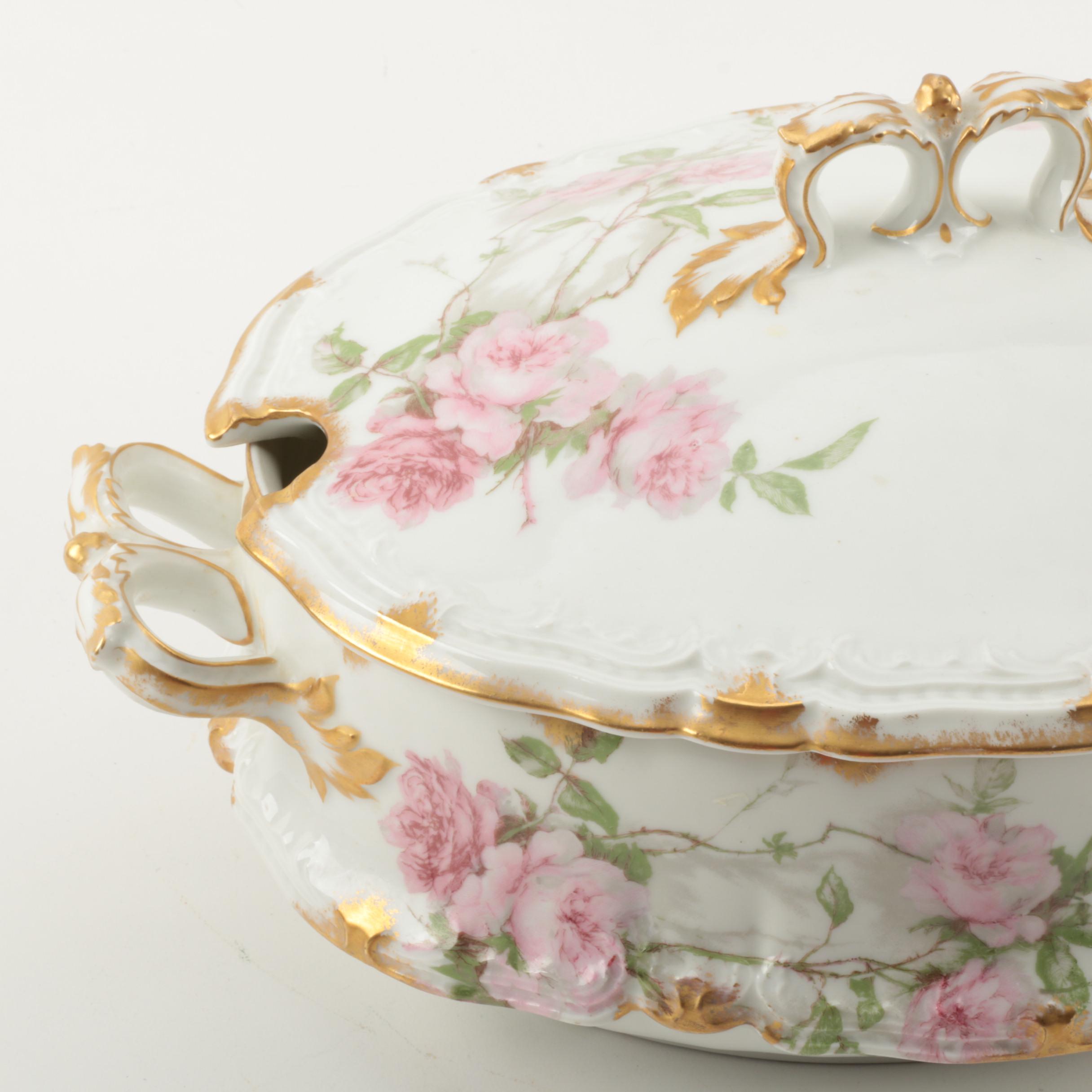 Antique Floral Haviland Limoges Soup Tureen