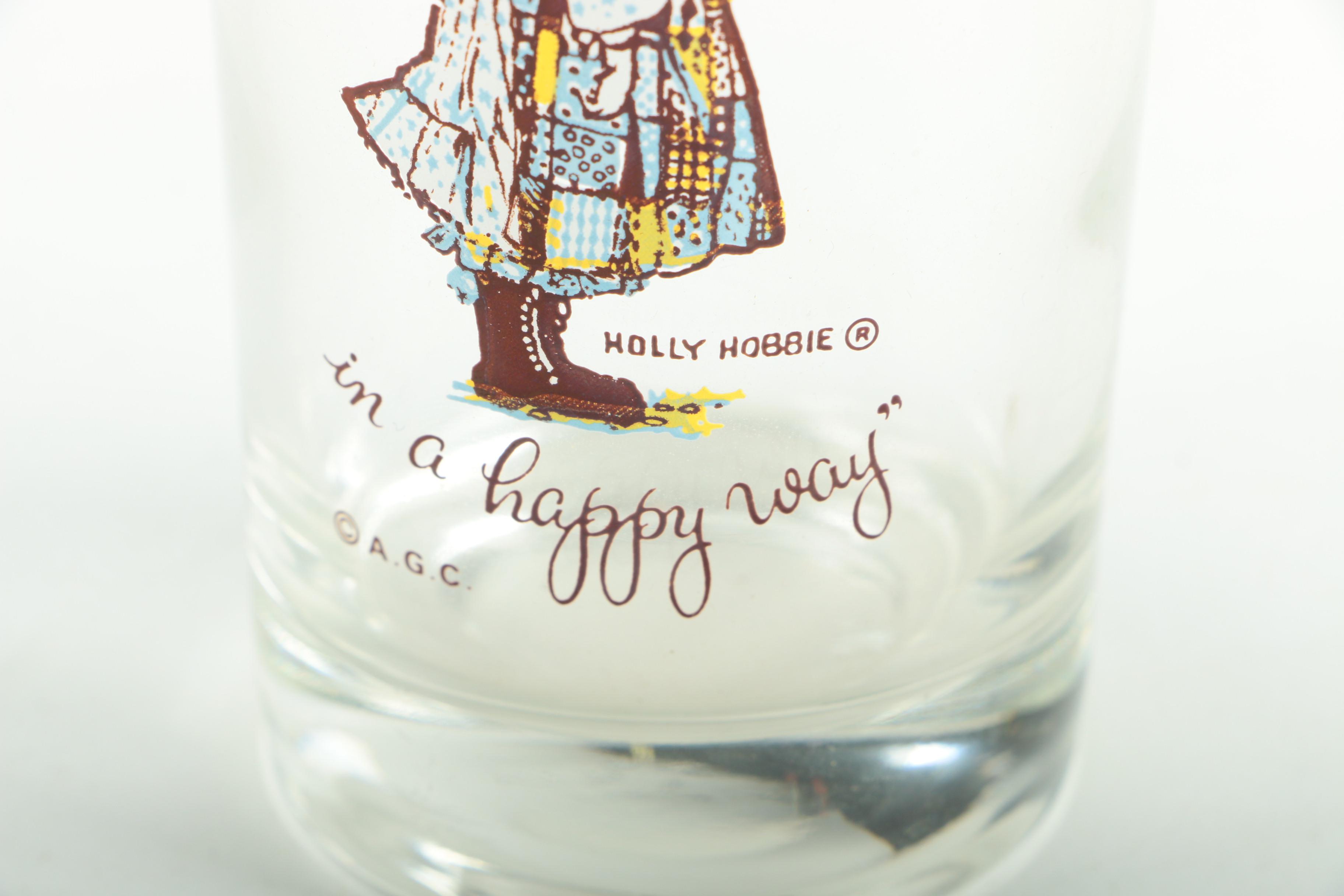 Holly Hobbie Glasses for American Greeting Cards 1970s and Mugs
