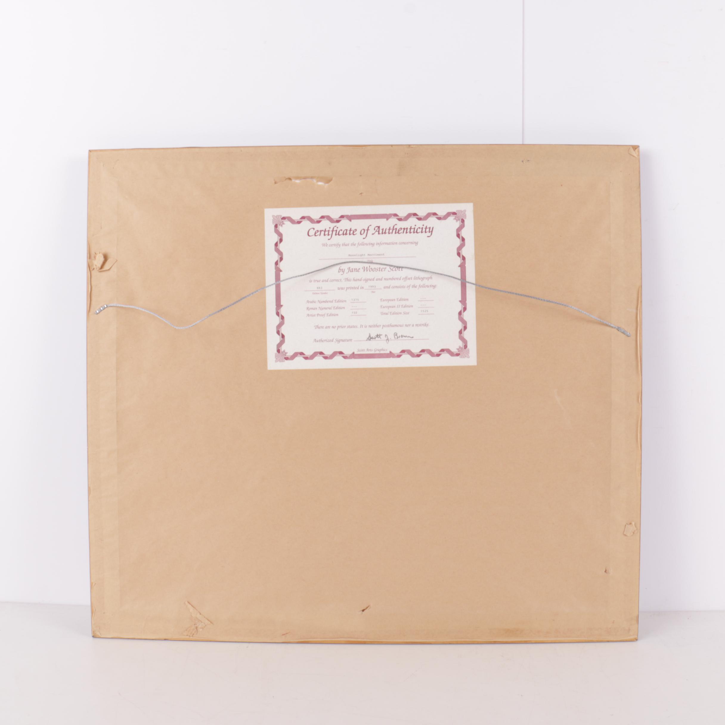 Jane Wooster Scott 1993 Limited Edition Offset Lithograph "Moonlight Merriment"