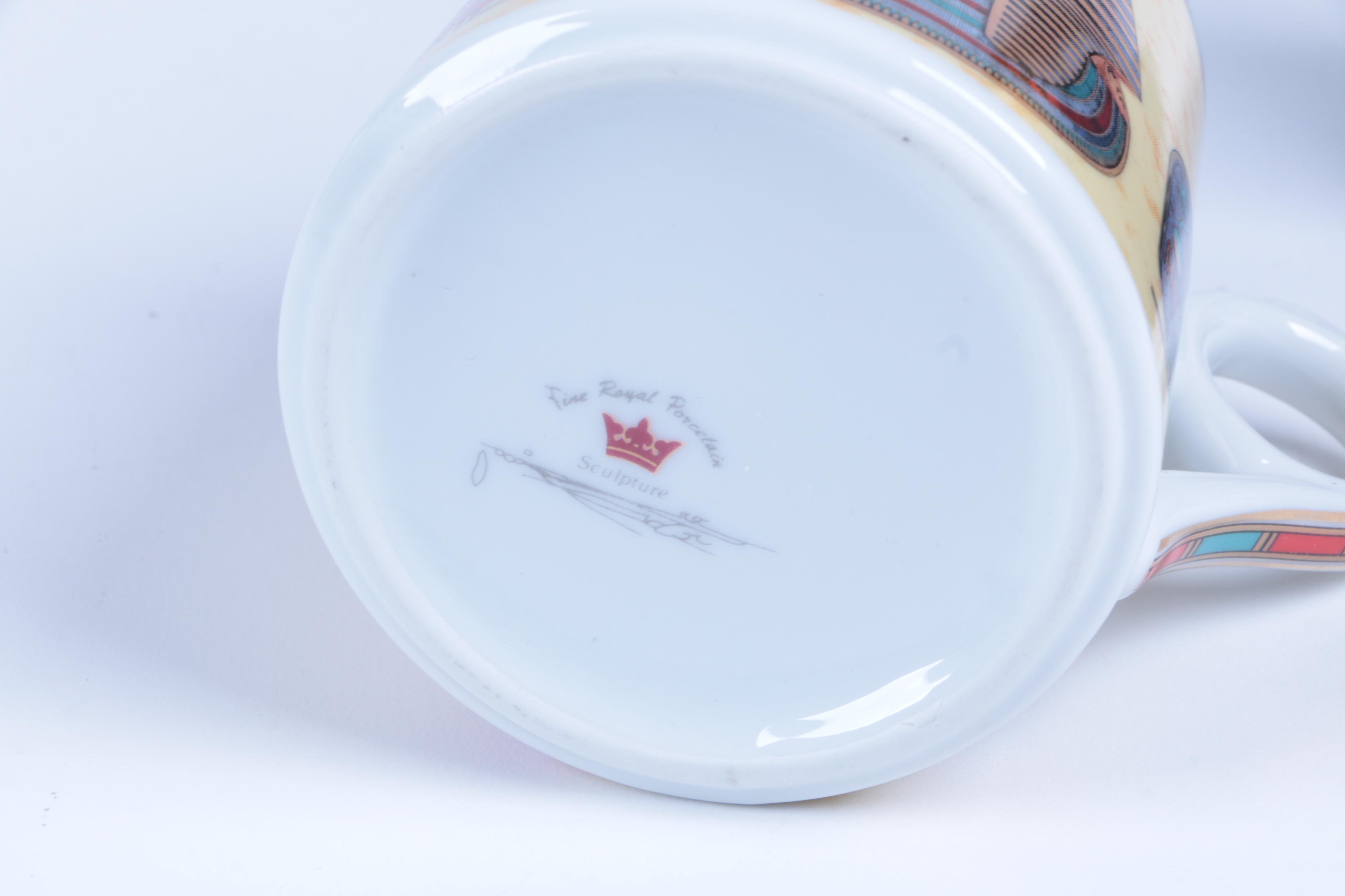 Egyptian Themed Mug and Lenox Cat Figurine