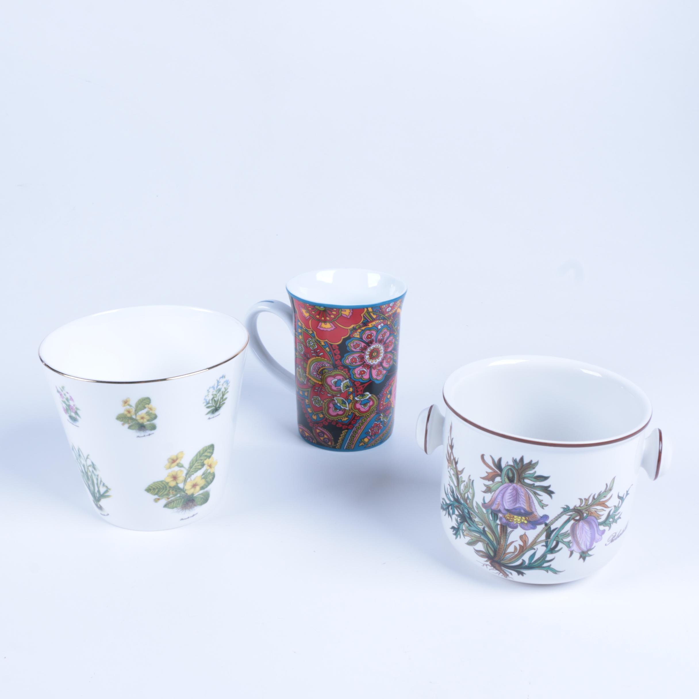 Porcelain Mug and Cachepots featuring Vera Bradley
