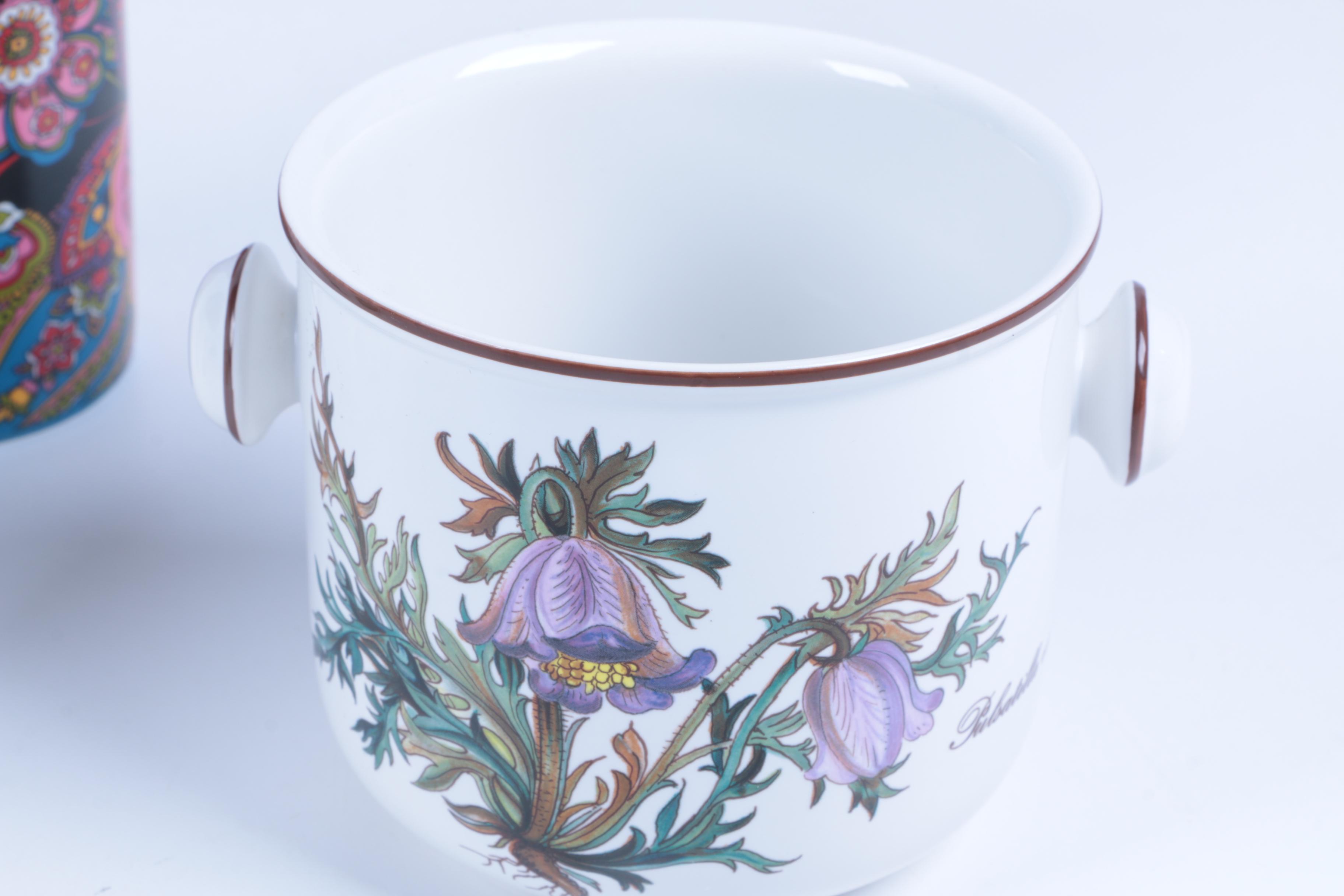 Porcelain Mug and Cachepots featuring Vera Bradley