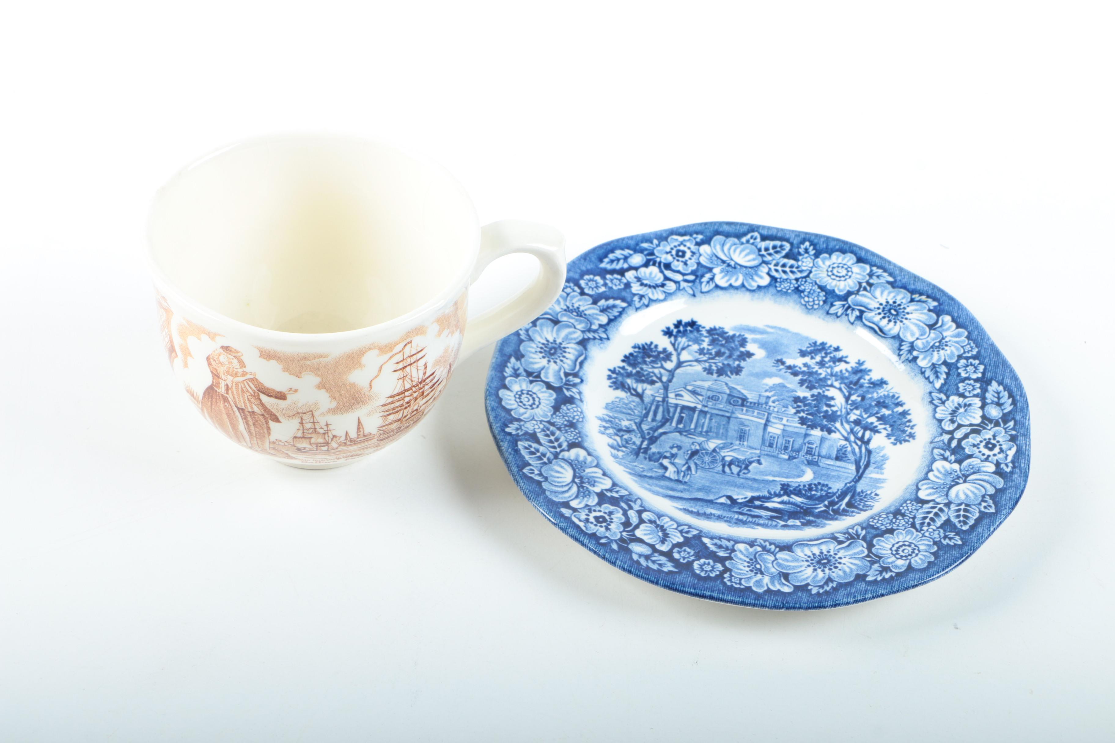 Vintage Transferware Dishes Featuring Myott and Liberty Blue