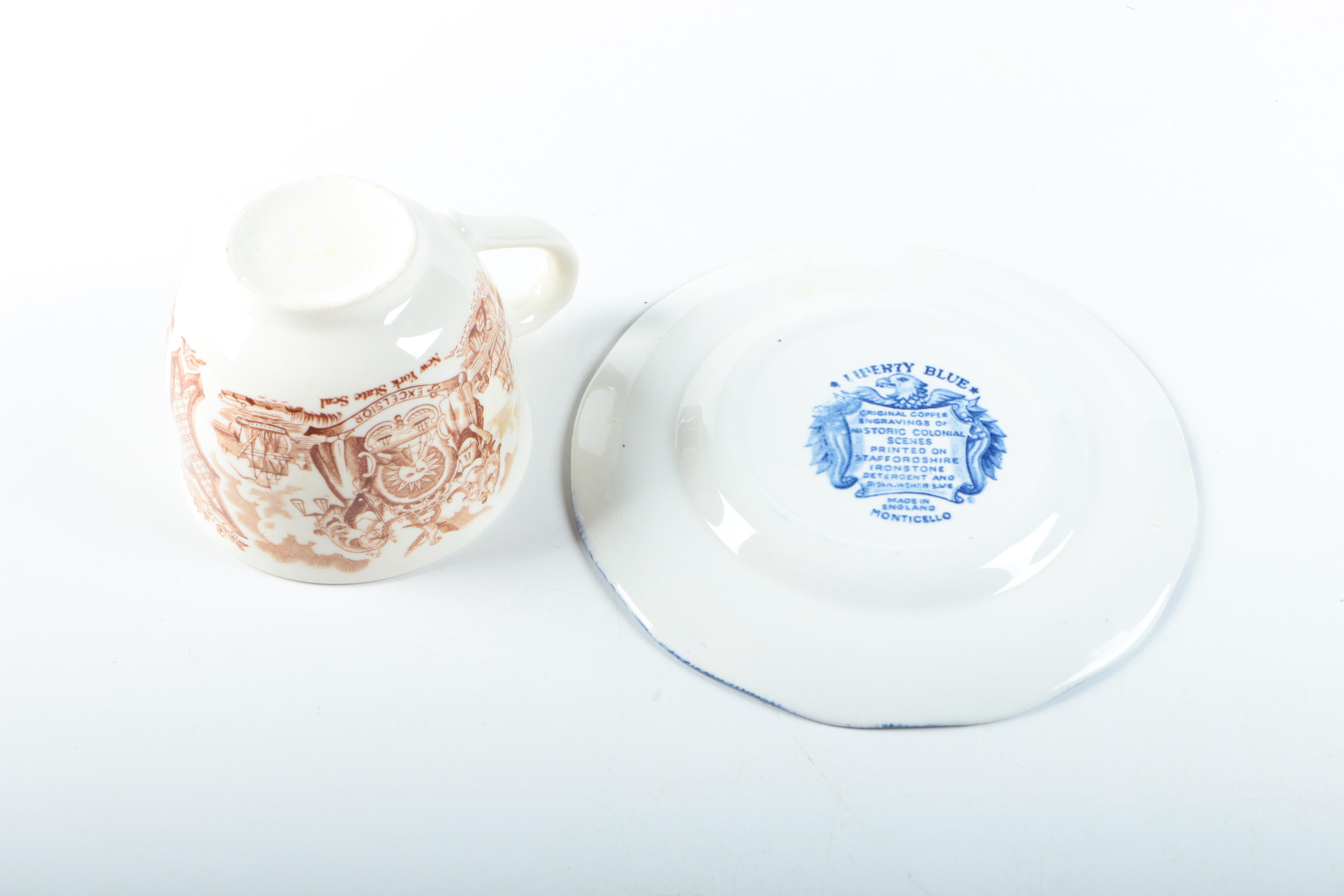 Vintage Transferware Dishes Featuring Myott and Liberty Blue