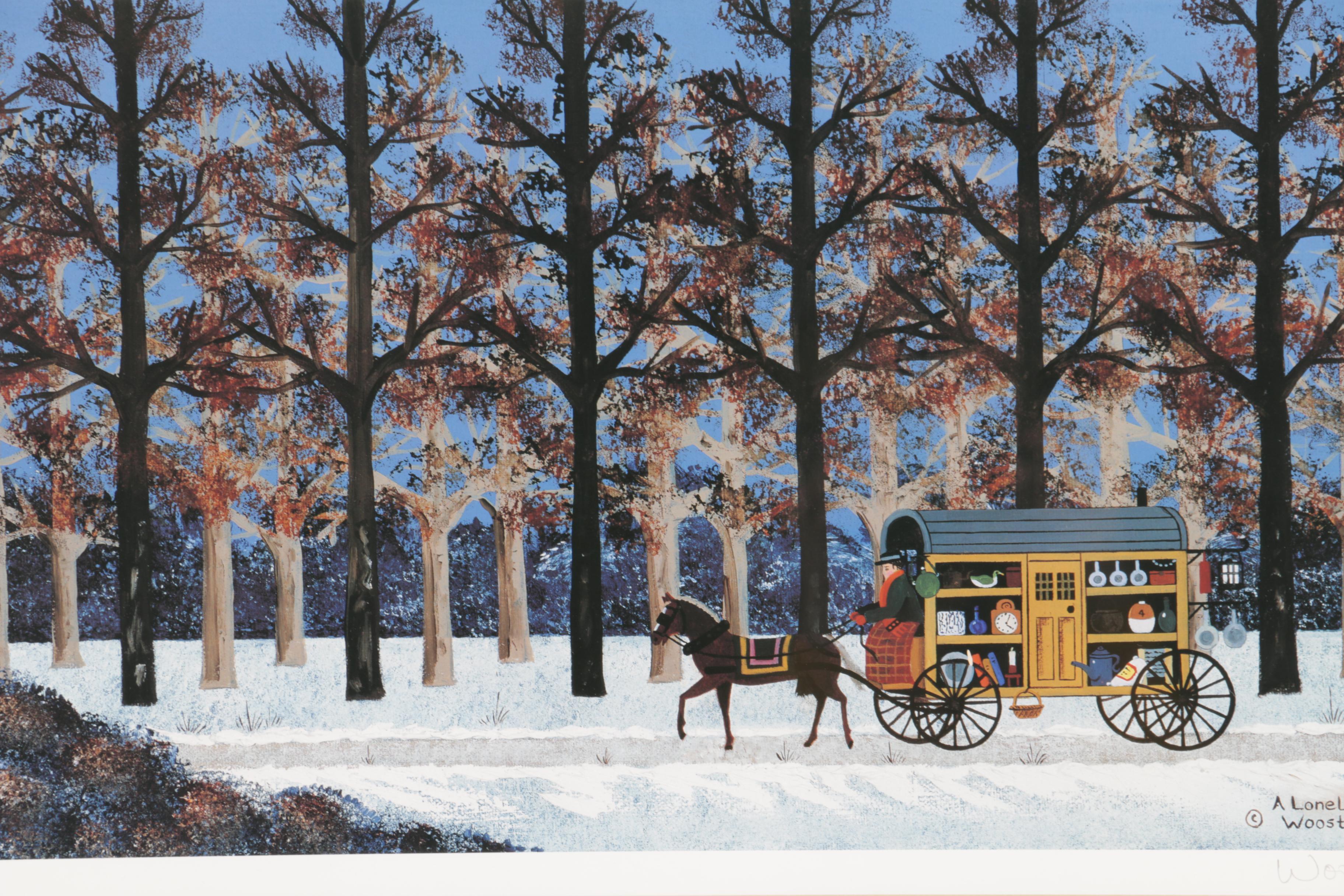 Jane Wooster Scott 1998 Limited Edition Offset Lithograph Print "A Lonely Trek"