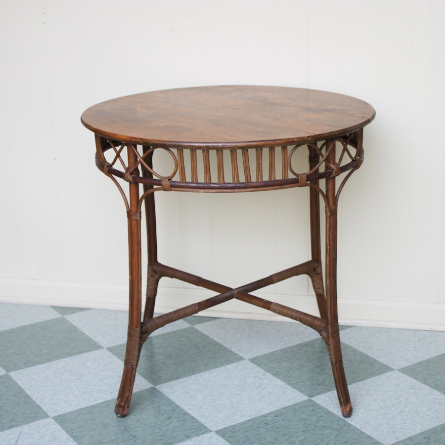 Vintage Rattan Side Table