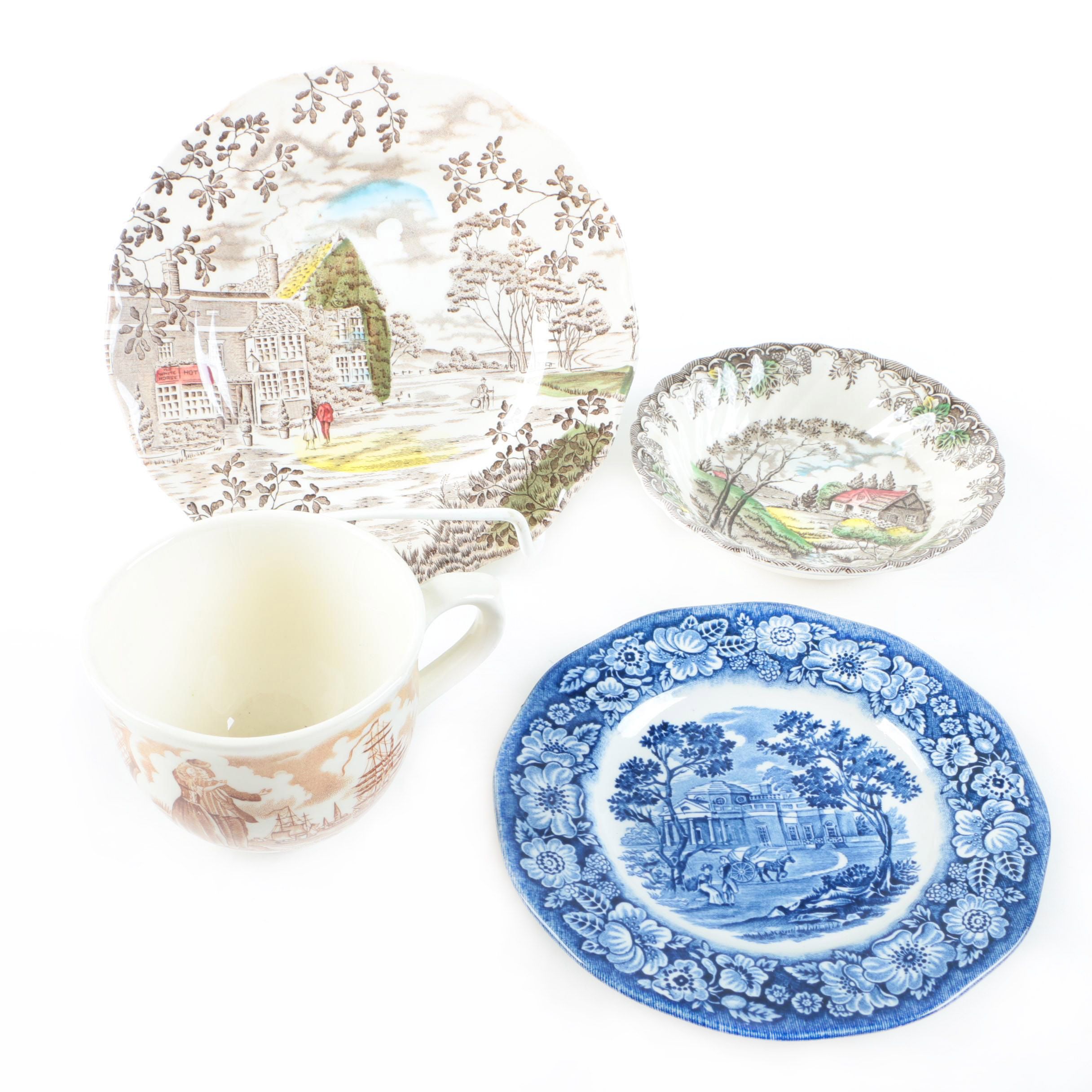 Vintage Transferware Dishes Featuring Myott and Liberty Blue