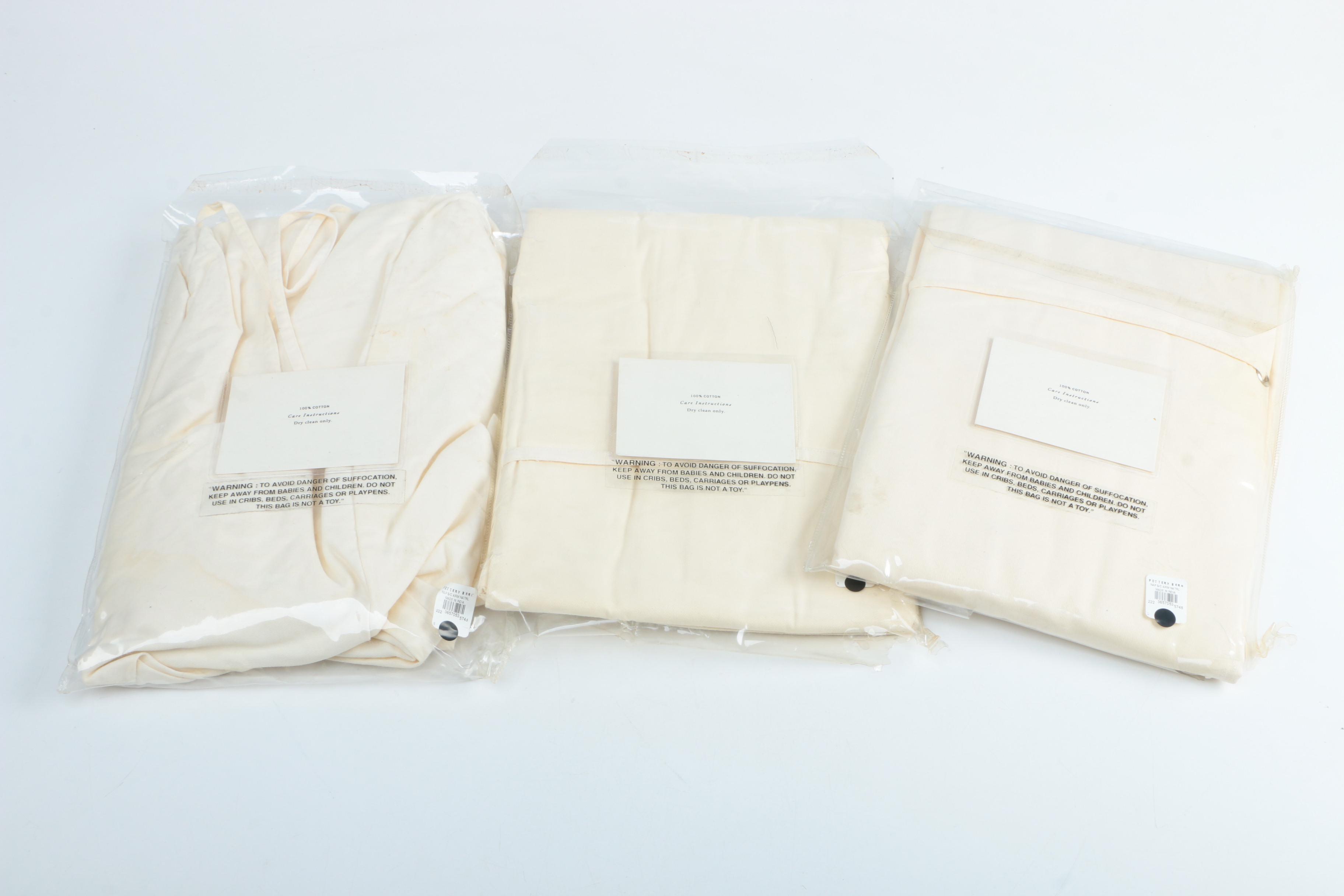 Pottery Barn Linen Chairskirt Covers