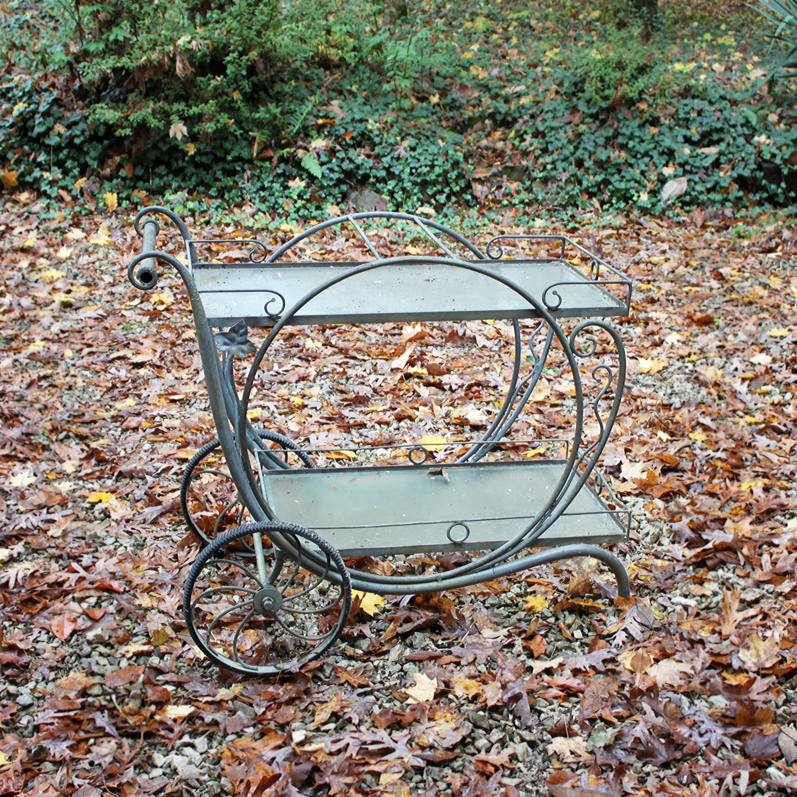 Vintage Salterini Style Metal Patio Bar Cart
