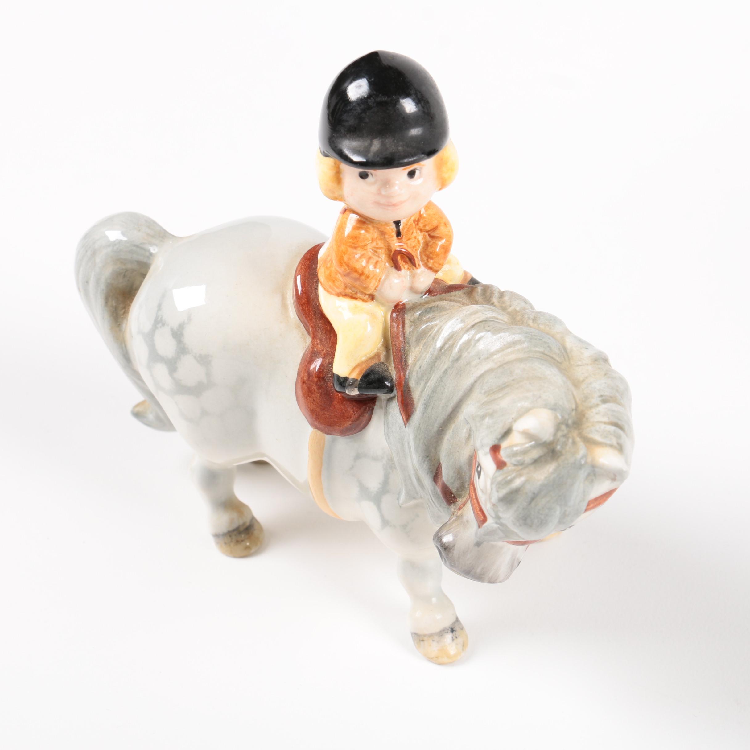 Vintage Beswick Horse Porcelain Figurines and Thelwell Figurine