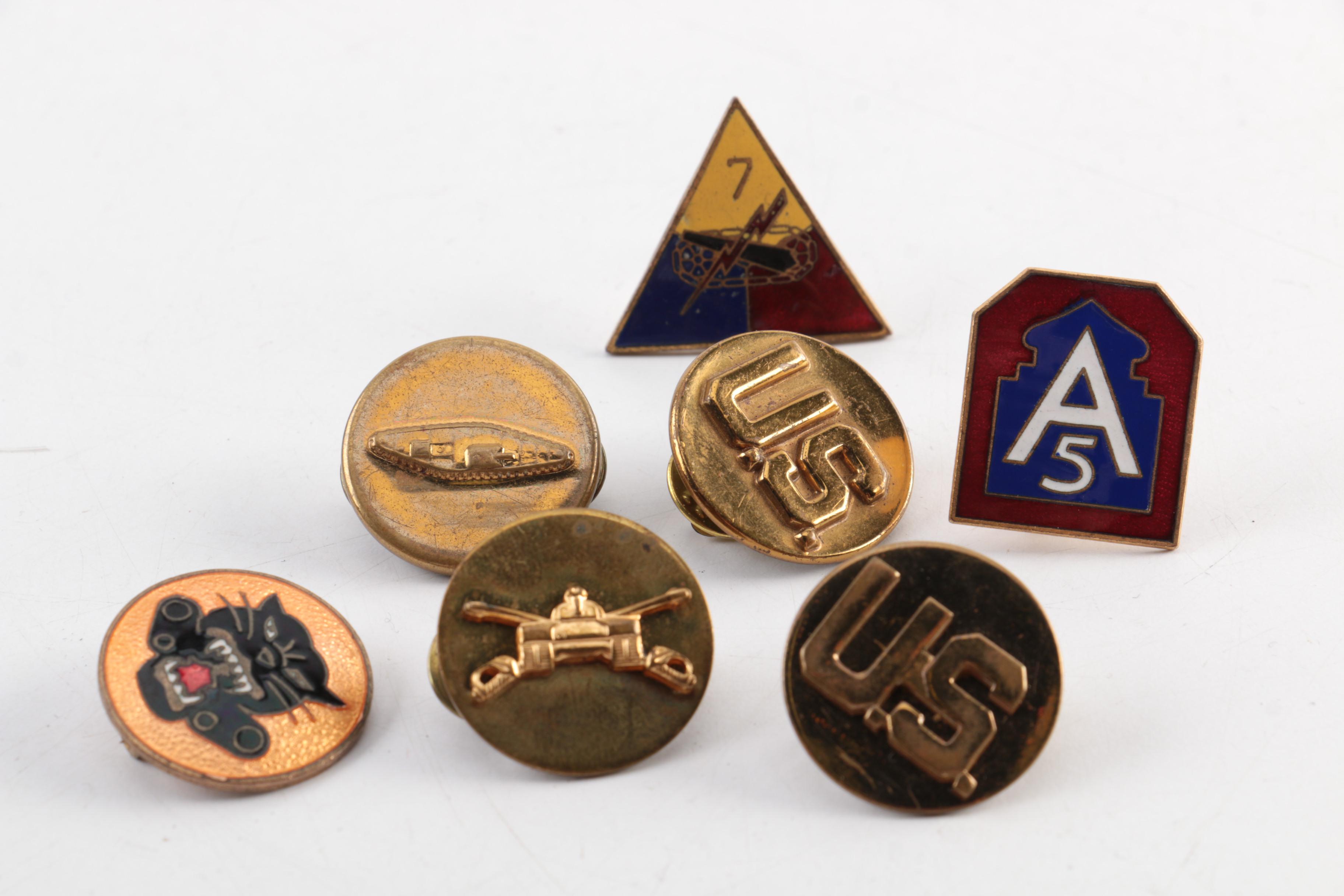 WWII US Army Rank Insignia Patches and Pins
