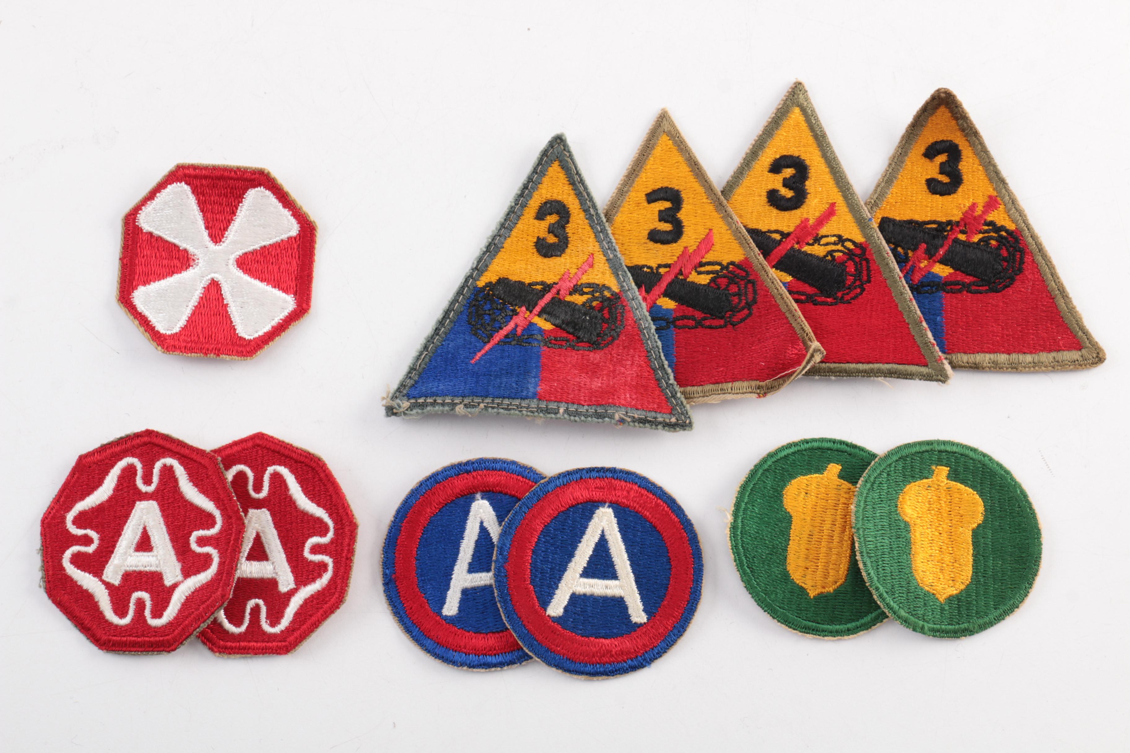 WWII US Army Rank Insignia Patches and Pins
