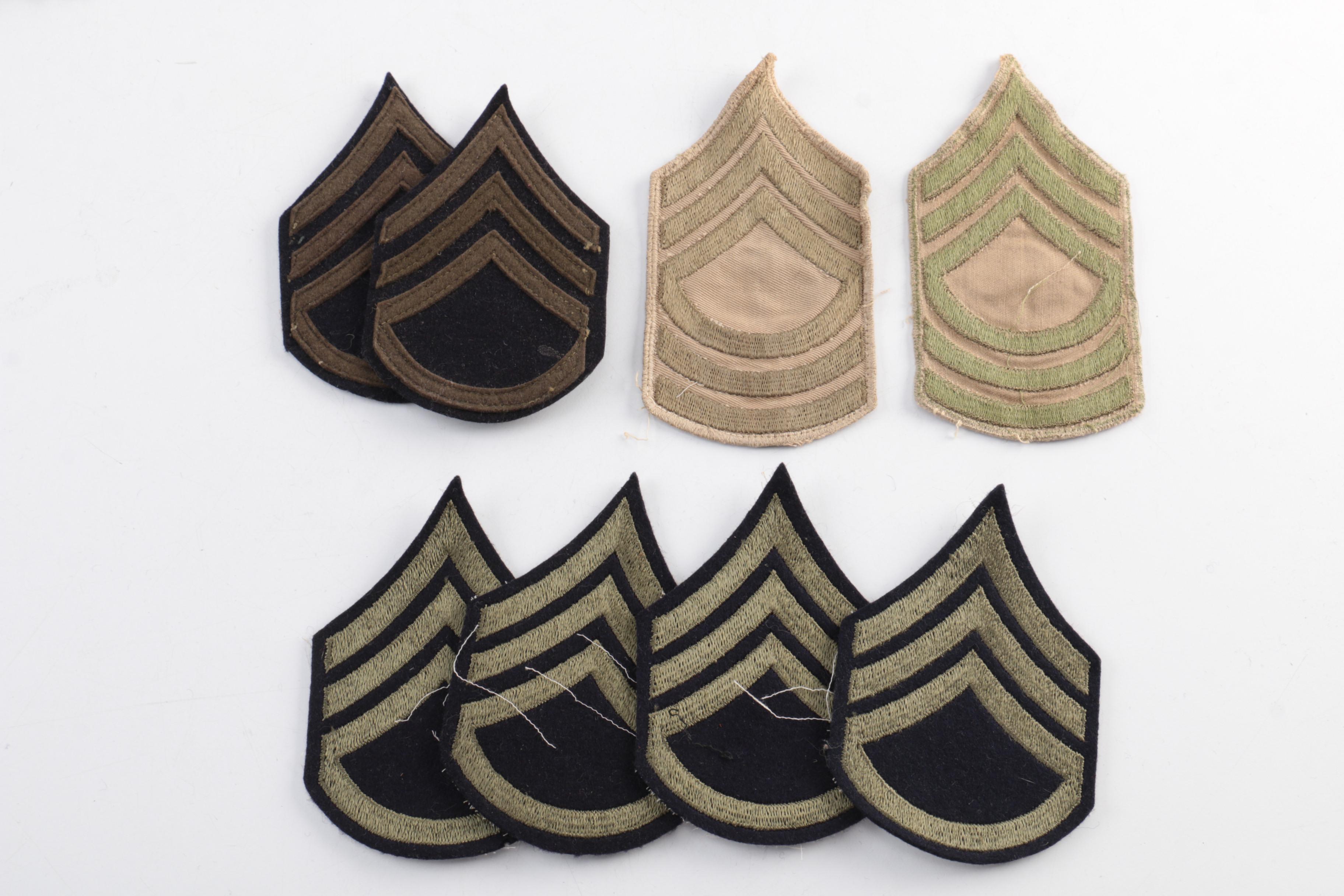 WWII US Army Rank Insignia Patches and Pins