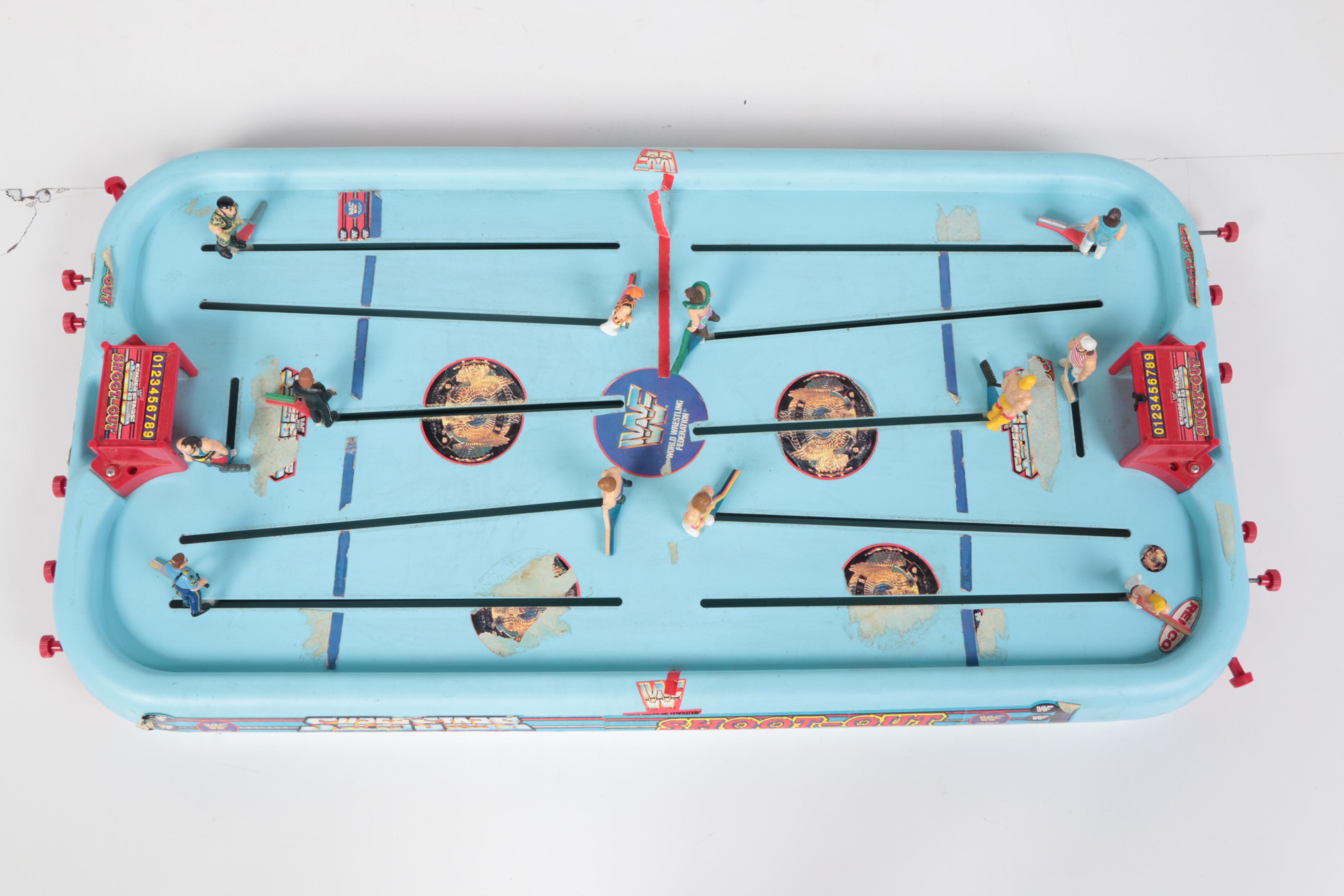 Vintage WWF Superstars Shoot-Out Tabletop Hockey Game