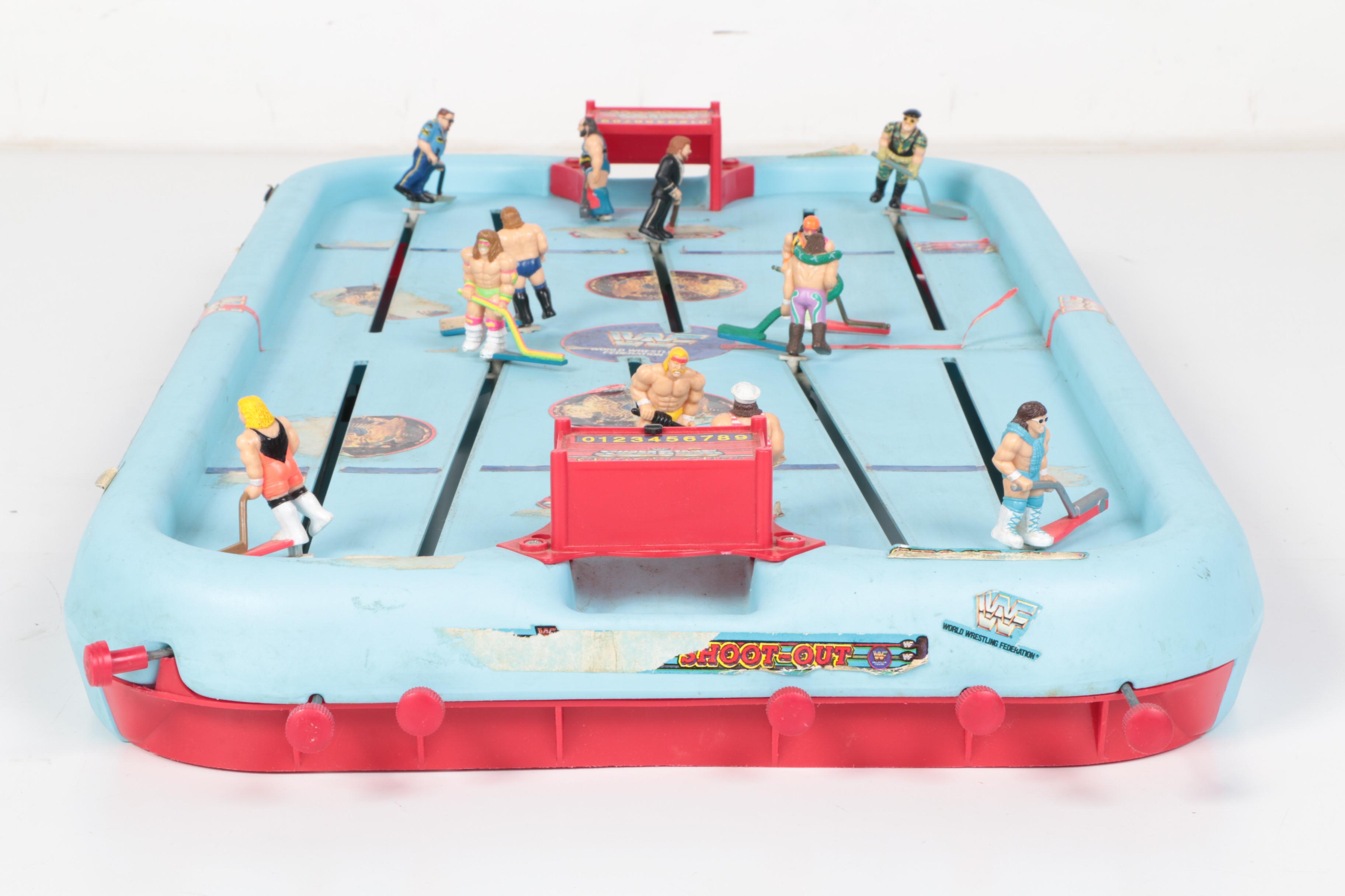 Vintage WWF Superstars Shoot-Out Tabletop Hockey Game