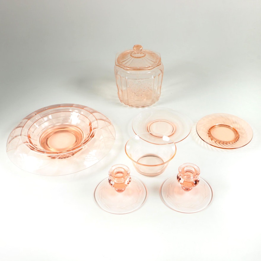 Pink Depression Glass Tableware