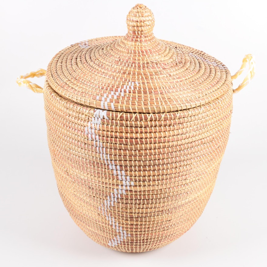 Handwoven Lidded Basket by Serena & Lily