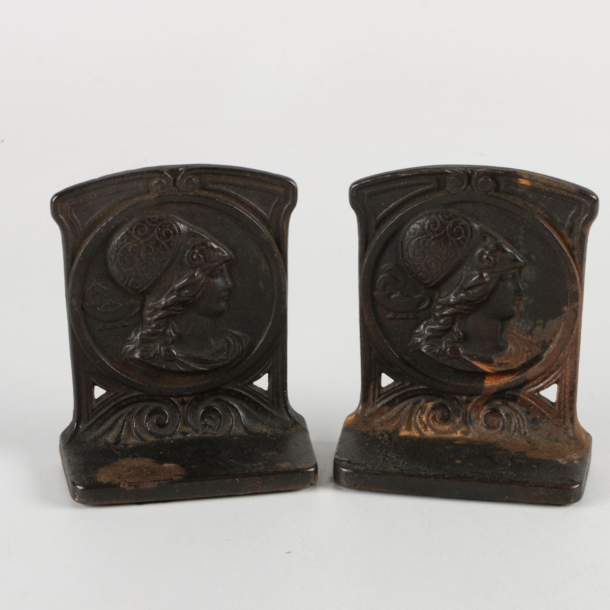 pair of bronze bookends