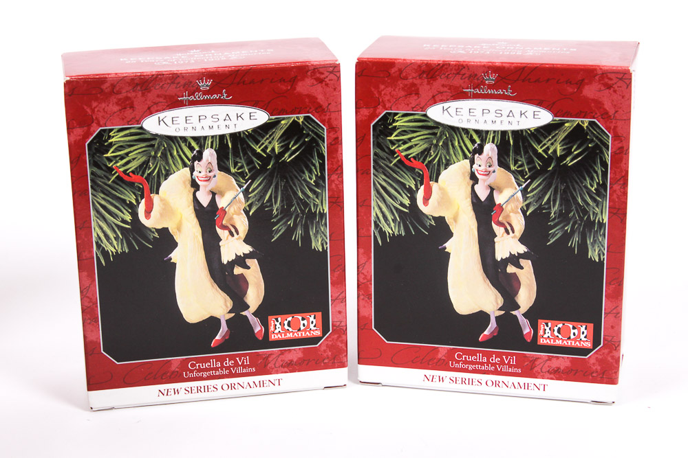 Collection of Disney Character Hallmark Keepsake Holiday Ornaments