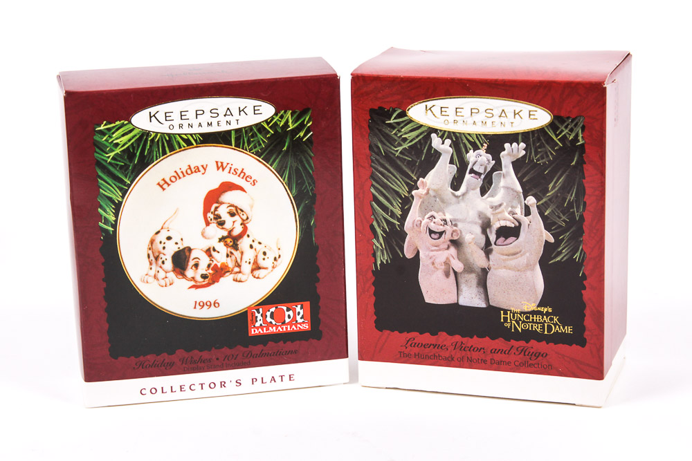 Collection of Disney Character Hallmark Keepsake Holiday Ornaments