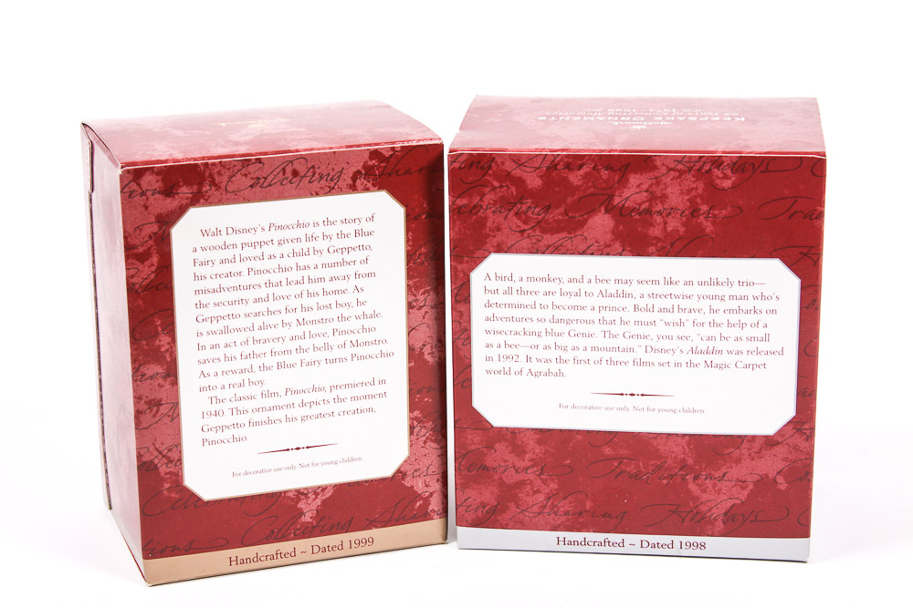 Collection of Disney Character Hallmark Keepsake Holiday Ornaments