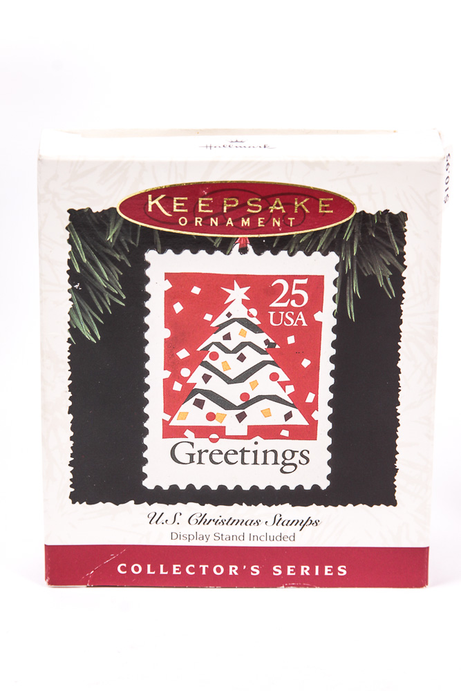 Hallmark Enamel on Copper U.S. Postage Stamp Ornaments