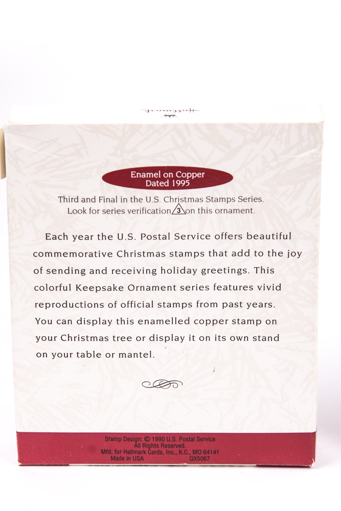Hallmark Enamel on Copper U.S. Postage Stamp Ornaments