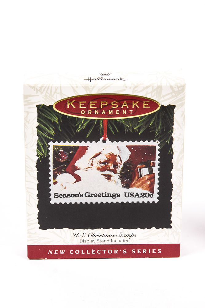 Hallmark Enamel on Copper U.S. Postage Stamp Ornaments