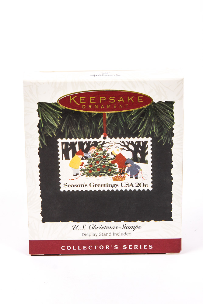 Hallmark Enamel on Copper U.S. Postage Stamp Ornaments