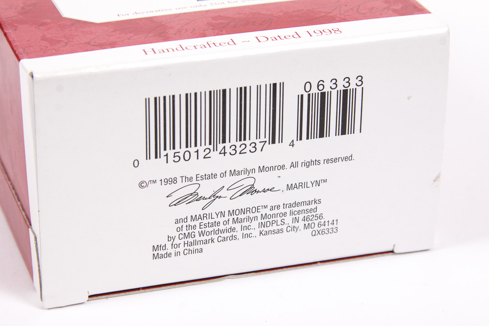 Hallmark Keepsake Ornament Collection Featuring Marilyn Monroe