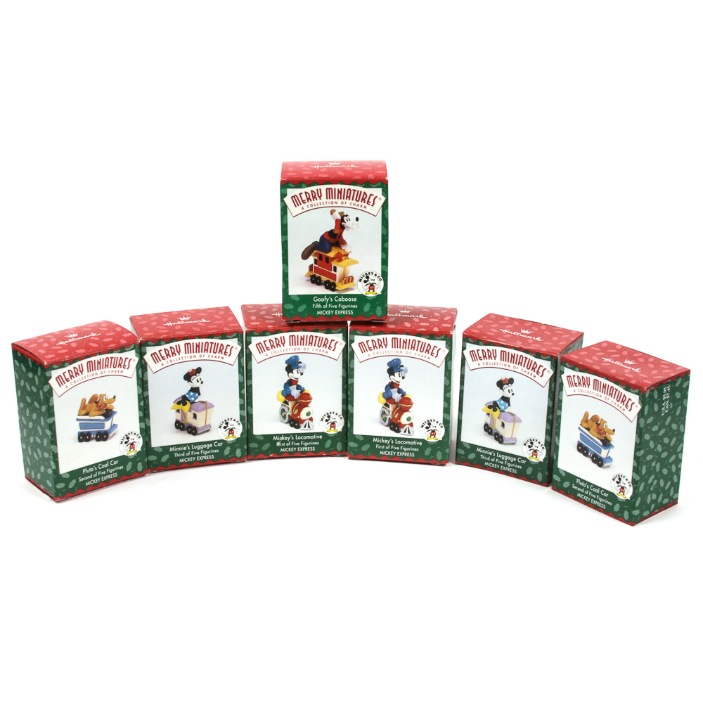 Collection of Hallmark Merry Miniatures "Mickey and Co." Holiday Ornaments