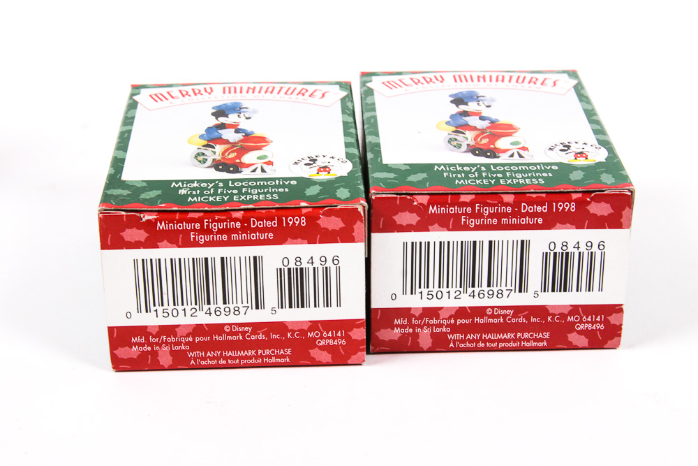 Collection of Hallmark Merry Miniatures "Mickey and Co." Holiday Ornaments