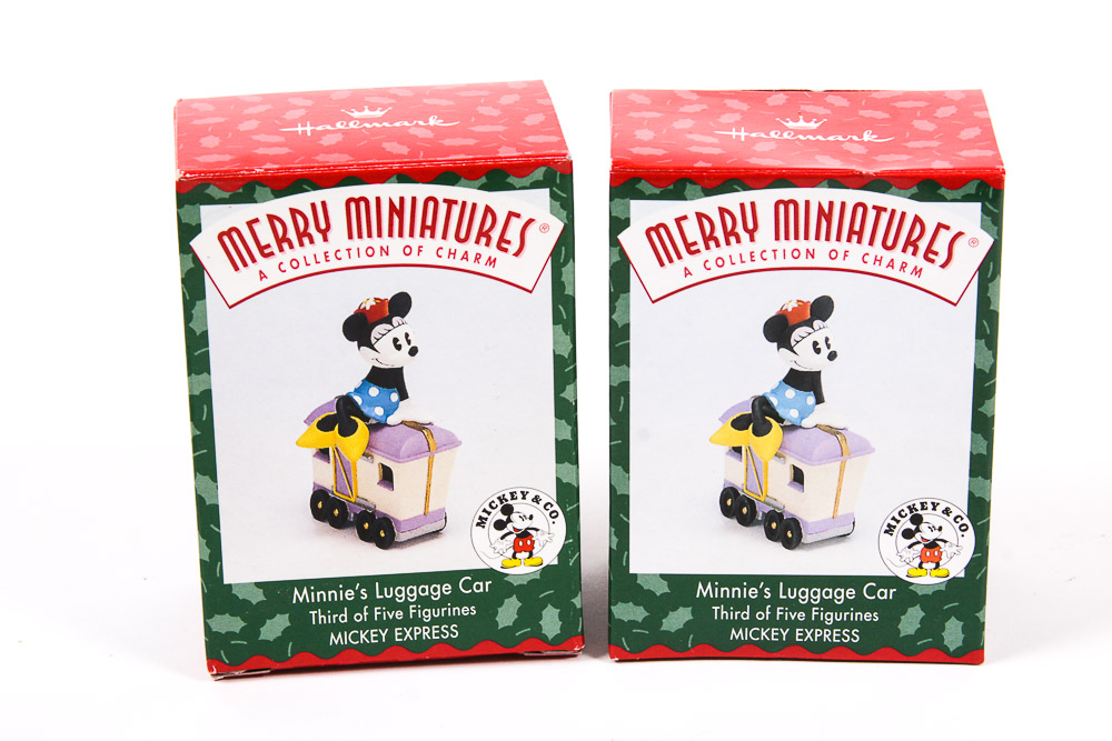 Collection of Hallmark Merry Miniatures "Mickey and Co." Holiday Ornaments