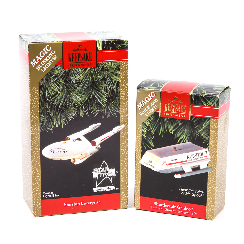 "Star Trek" Themed Hallmark Light-Up and Sound Holiday Ornaments