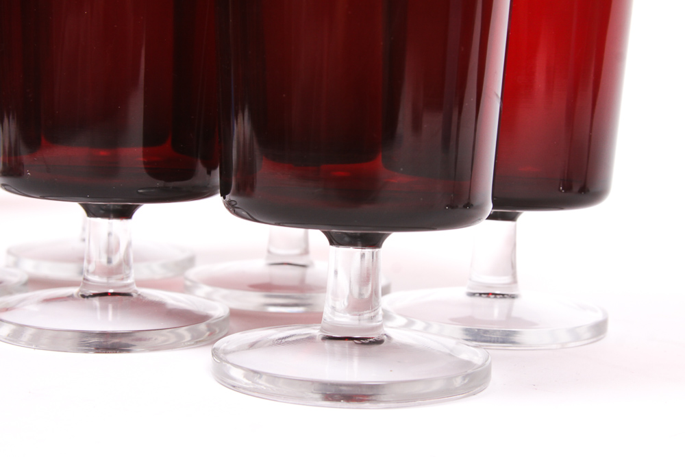 Collection of Red Glass Ware