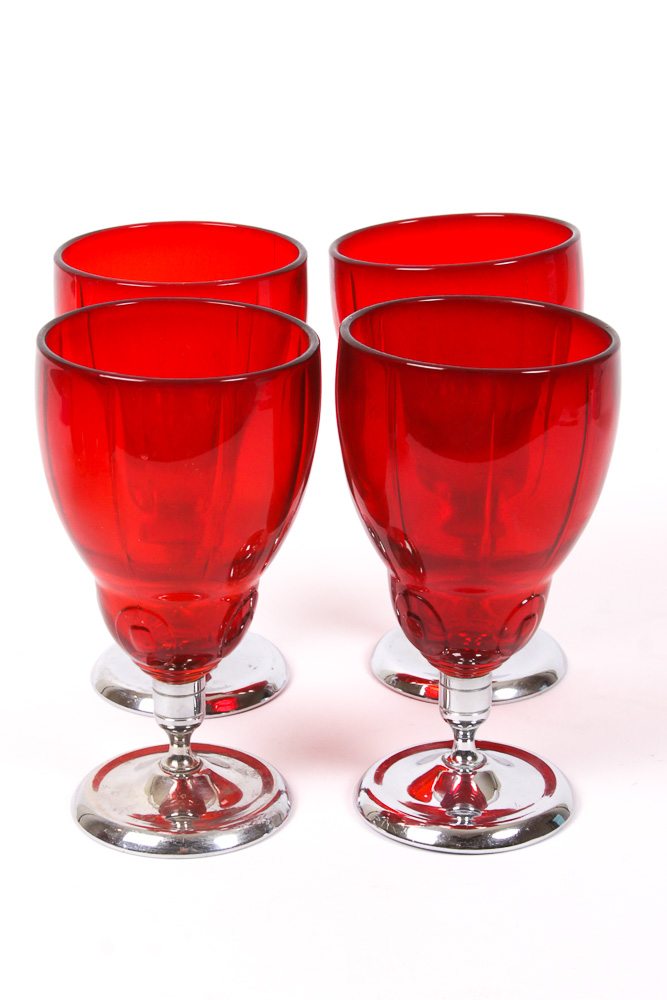 Collection of Red Glass Ware