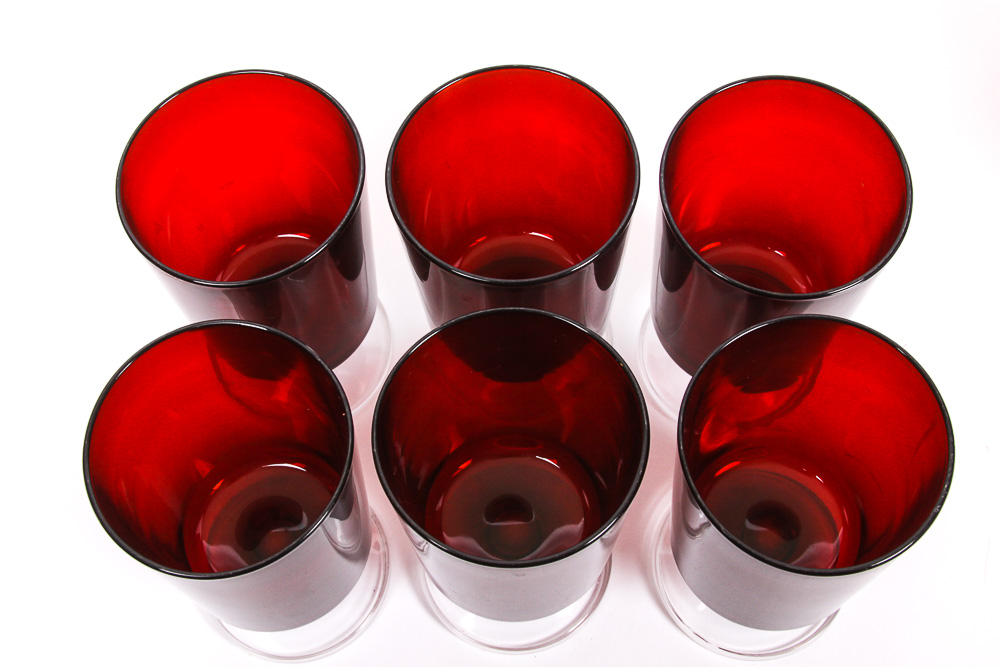 Collection of Red Glass Ware