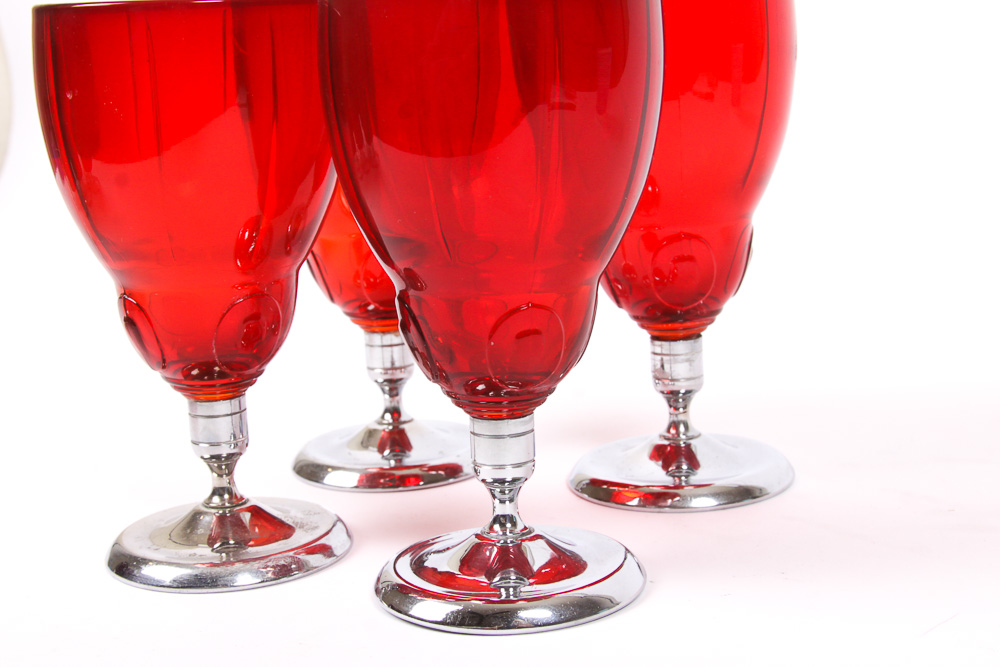 Collection of Red Glass Ware