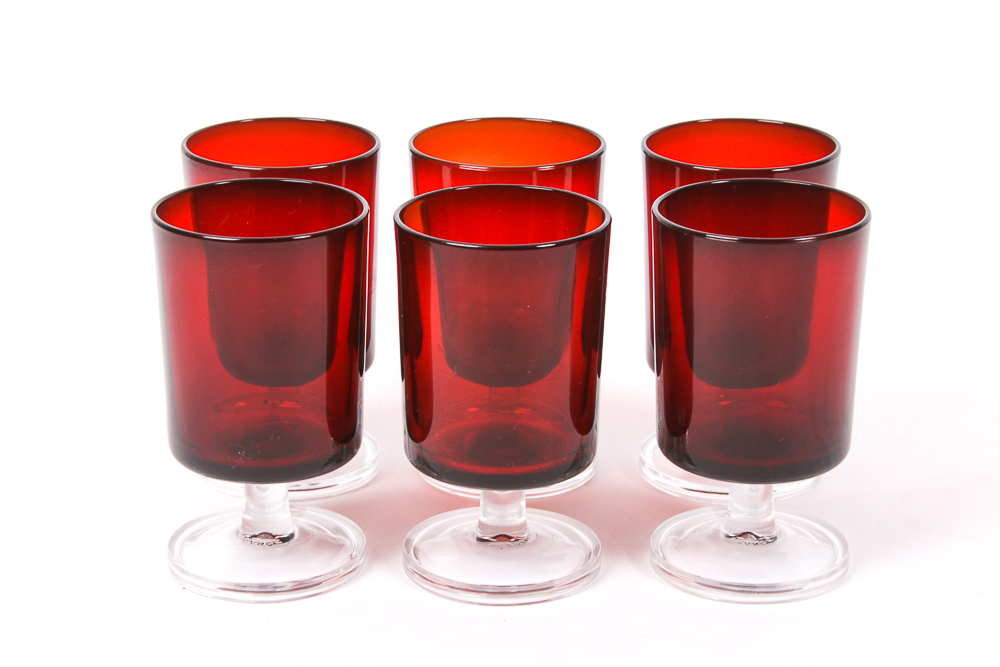 Collection of Red Glass Ware