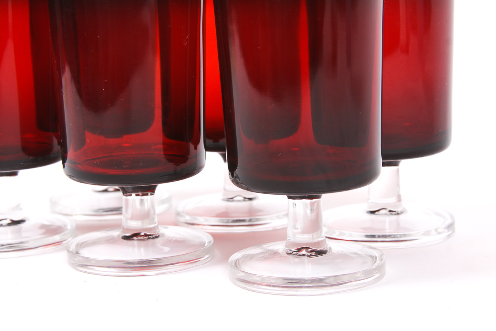 Collection of Red Glass Ware